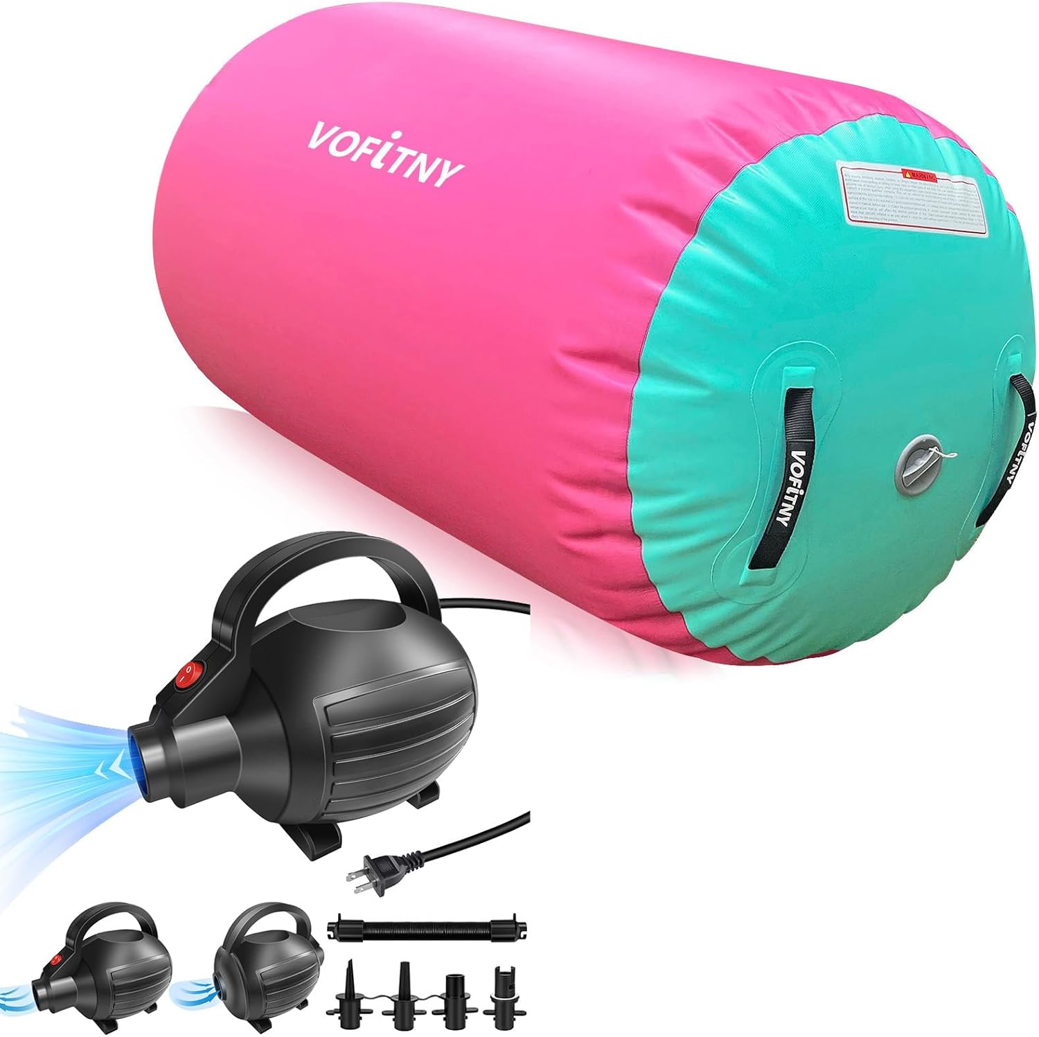 VOFiTNY Gymnastics Air Barrel Octagon Mat 600W Portable Pump Inflatable Gymnastics Mat