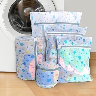 Yellow Weaves Clothes Washing Bags - Mesh Laundry Bag With Zipper for Delicates, 5 Sizes, Reusable for Underwear, Tops, Socks, Pants, Sweaters, Bras and Baby Clothes, Blue