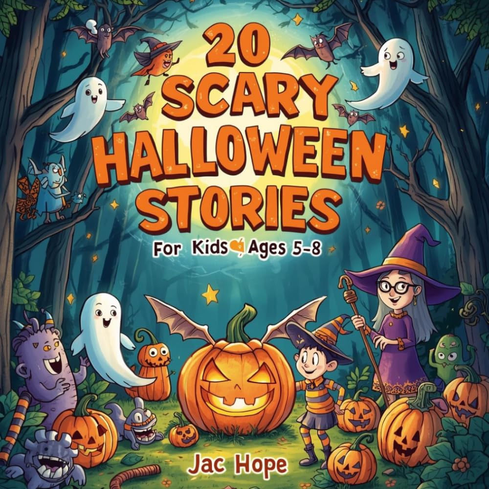 20 scary halloween stories for kids ages 5-8: Fun and Spooky Adventures with Friendly Ghosts, Magical Pumpkins, Witches, and Monsters