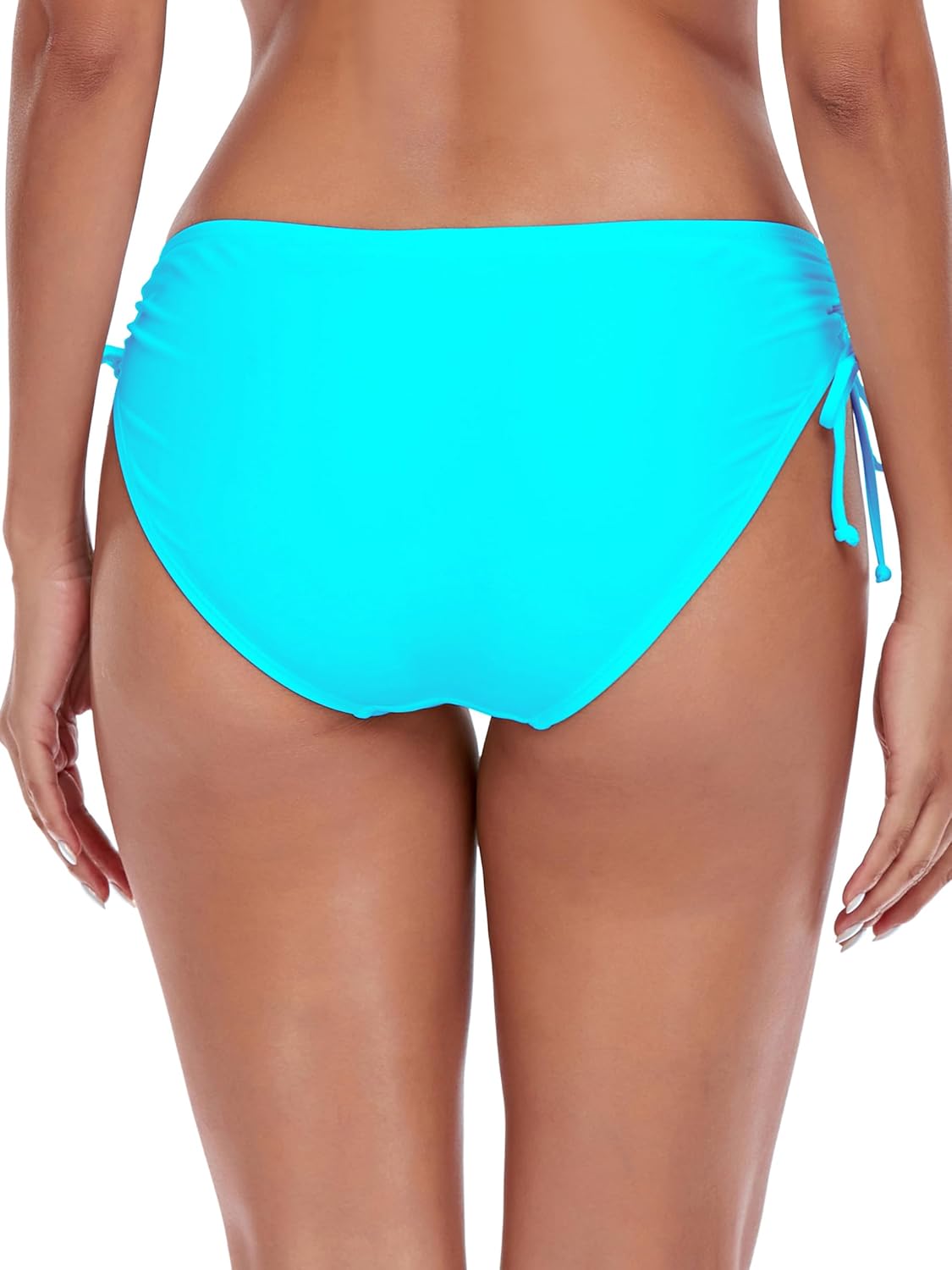Colloyes Women's Drawstring Bikini Bottoms Full Coverage Low Waisted Swim Bottom - Image 4
