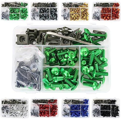 Kits universales de pernos de carenado de motocicleta  apto para CRF-R, YZ, NINJAZX, GSXDRZ Series  Tornillos de bicicleta deportiva, arandelas,
