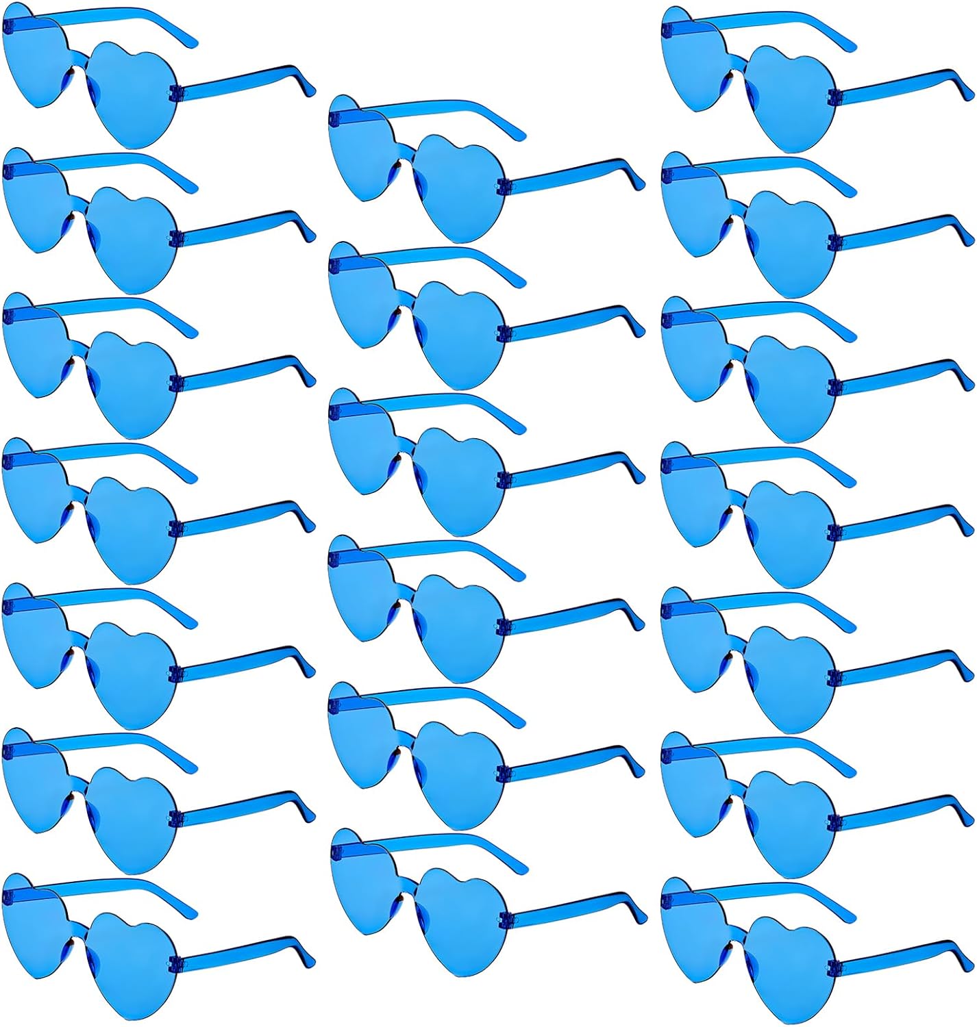 20 Pairs Heart Shaped Sunglasses Bulk, Colorful Rimless Fun Heart Sunglasses for Women Party Favors