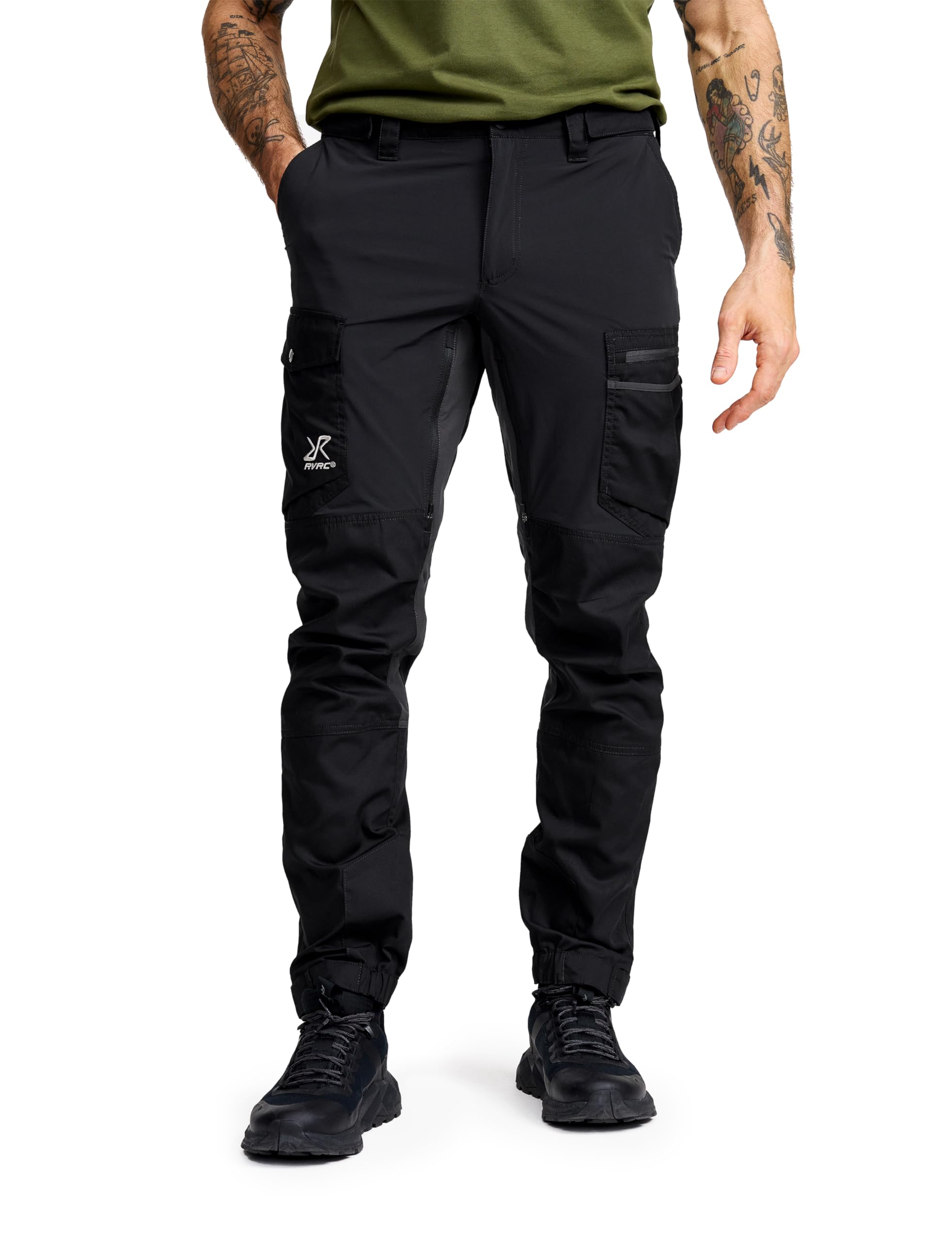 RevolutionRace Rambler Lightweight Pro Trousers for Men, Outdoor Walking and Hiking Trousers, Black, XXL