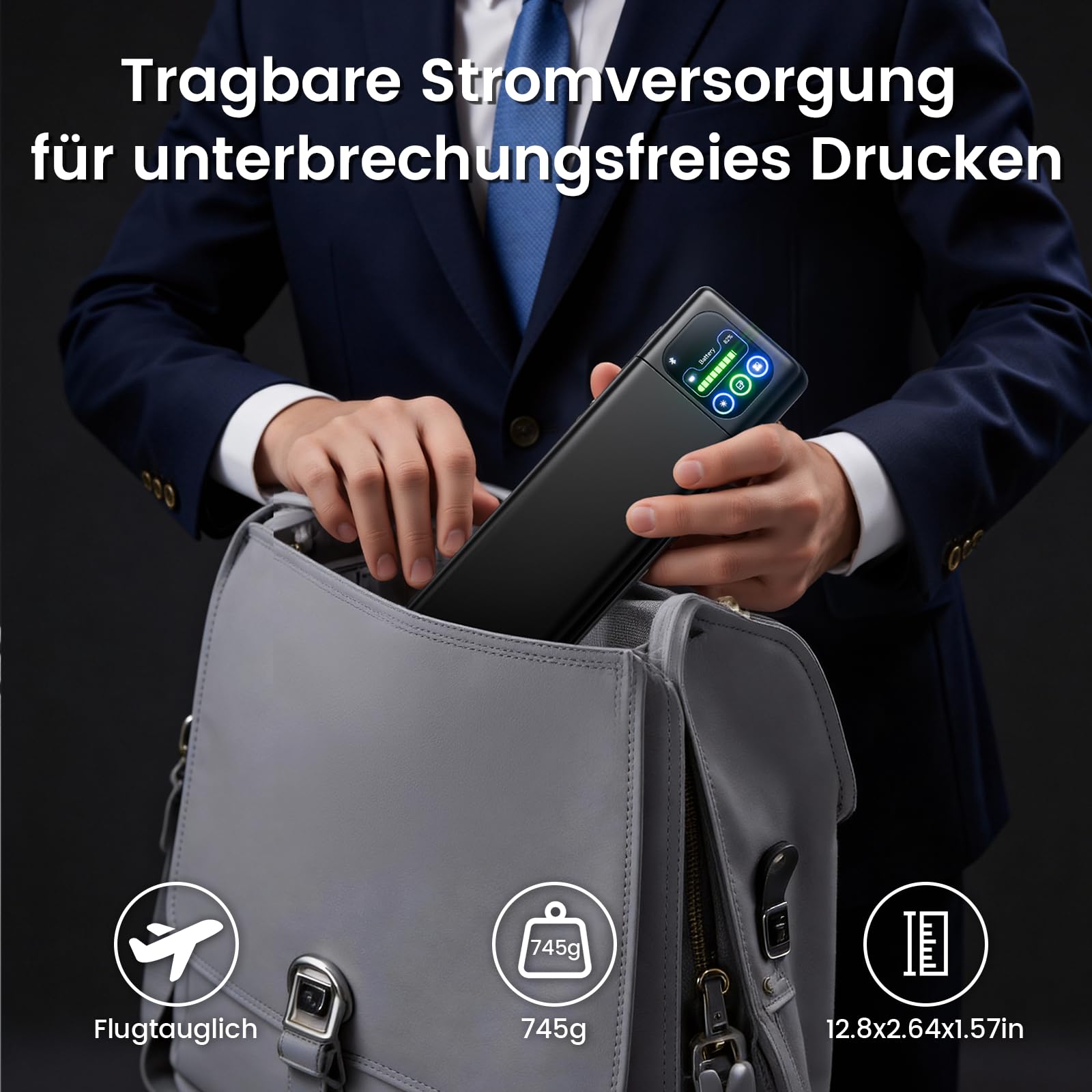 Phomemo M08D Touchscreen Mobiler Drucker, Bluetooth Thermodrucker A4, Rechnungen, Reisedrucker, Mini Tragbarer Drucker Kompatibel mit Phone, Monochromer Nur Thermopapie(M08F Upgrade)