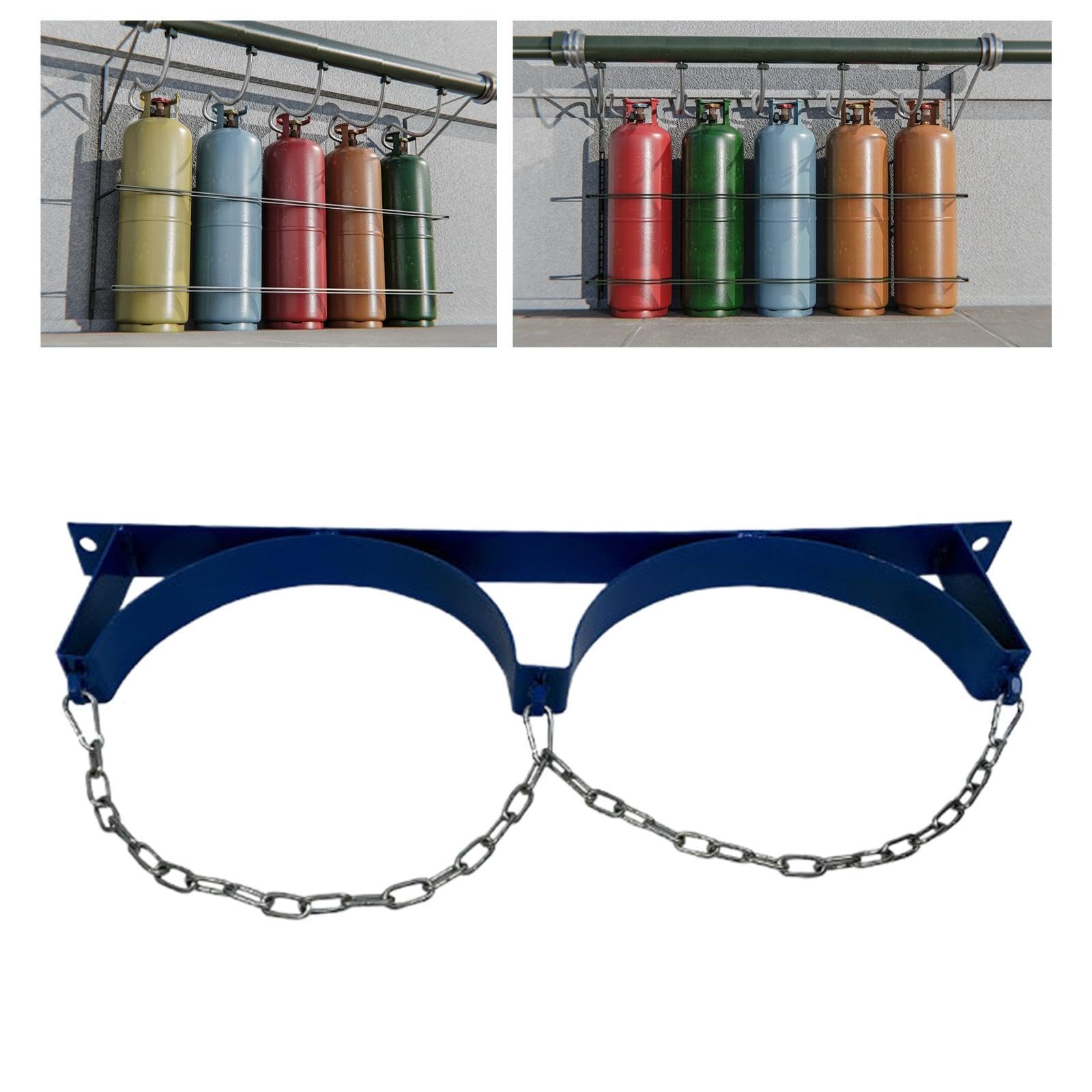 Qianly Wandhalter für Gasflaschen, Montage für 1 Oder 2 Flaschen, Halterung für Druckgasflaschen Im Haushalt, Typ 4