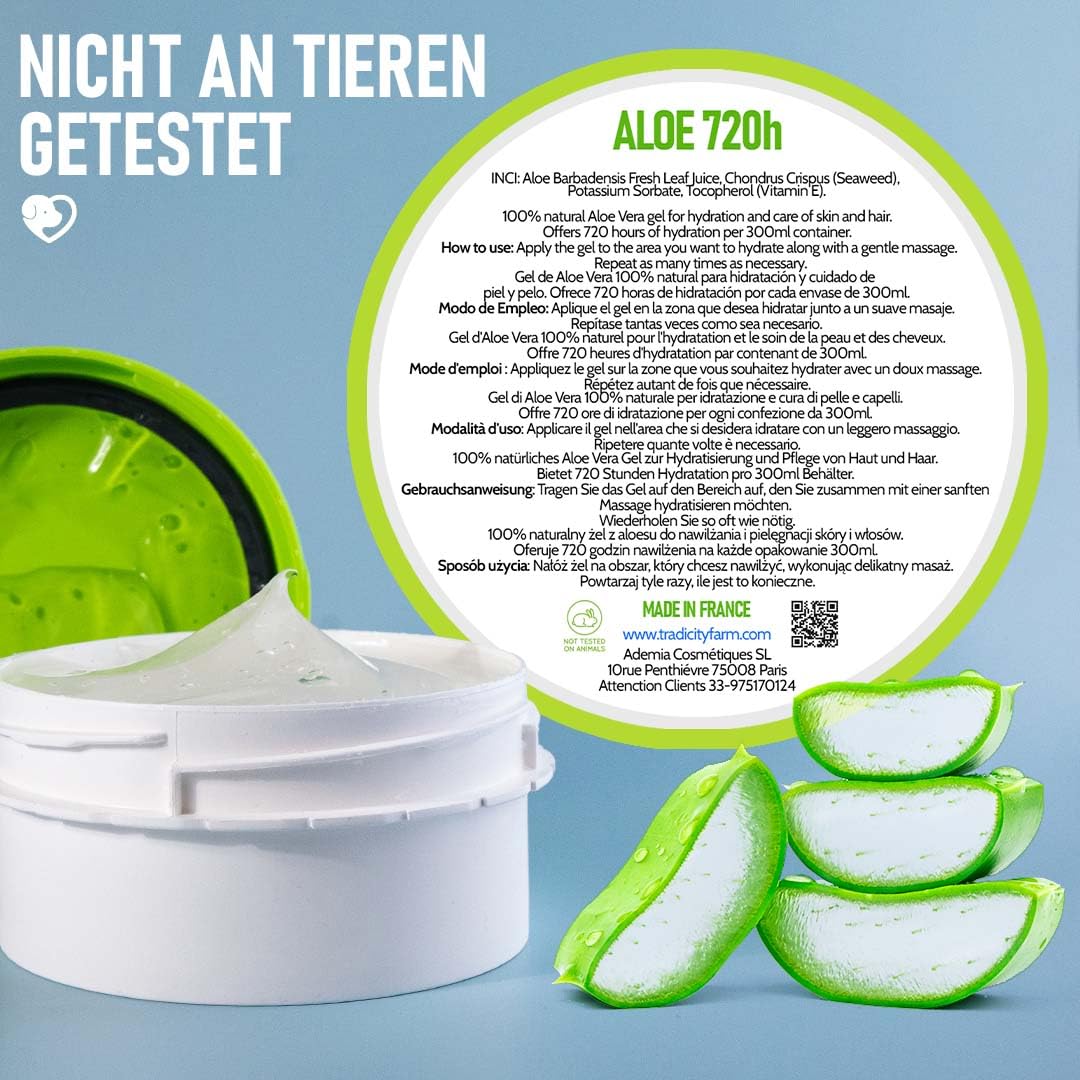 Gel de Aloe Vera für Haut- und Haarpflege: Körper Lotion, After Sun, After Shave, Bart Balsam, Haar Gel, Enthaarung und Rasur, Gesichtspflege Gel - 1000 ml 1 L