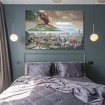 Amazon.co.jp: 藤城清治 桜島 絵画 ポスター 工芸品の装飾品 壁の装飾