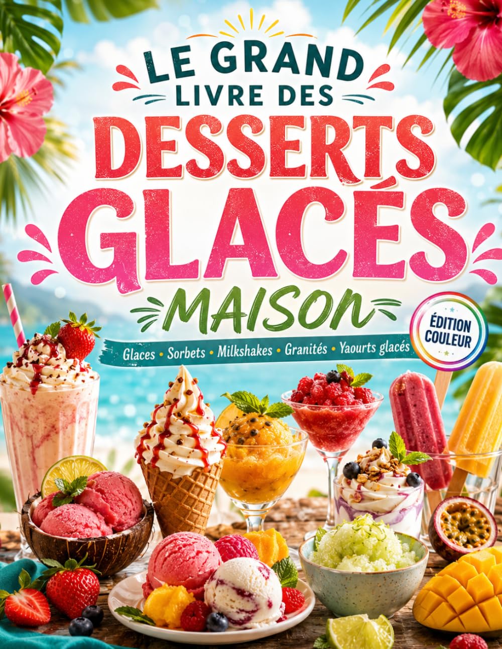 Le Grand Livre des Desserts Glacés Maison [Édition Couleur]: 100 recettes faciles de glaces, sorbets, milkshakes, yaourts glaces et creations fruitees