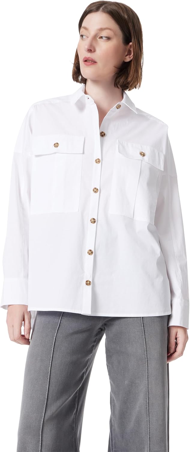 DEE OCLEPPO Womens Abigail Cargo Button Down Shirt Standard