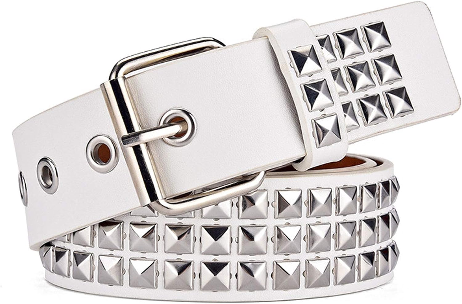 Studded Belt Punk, Pyramid Studded Belt, Square Buckle