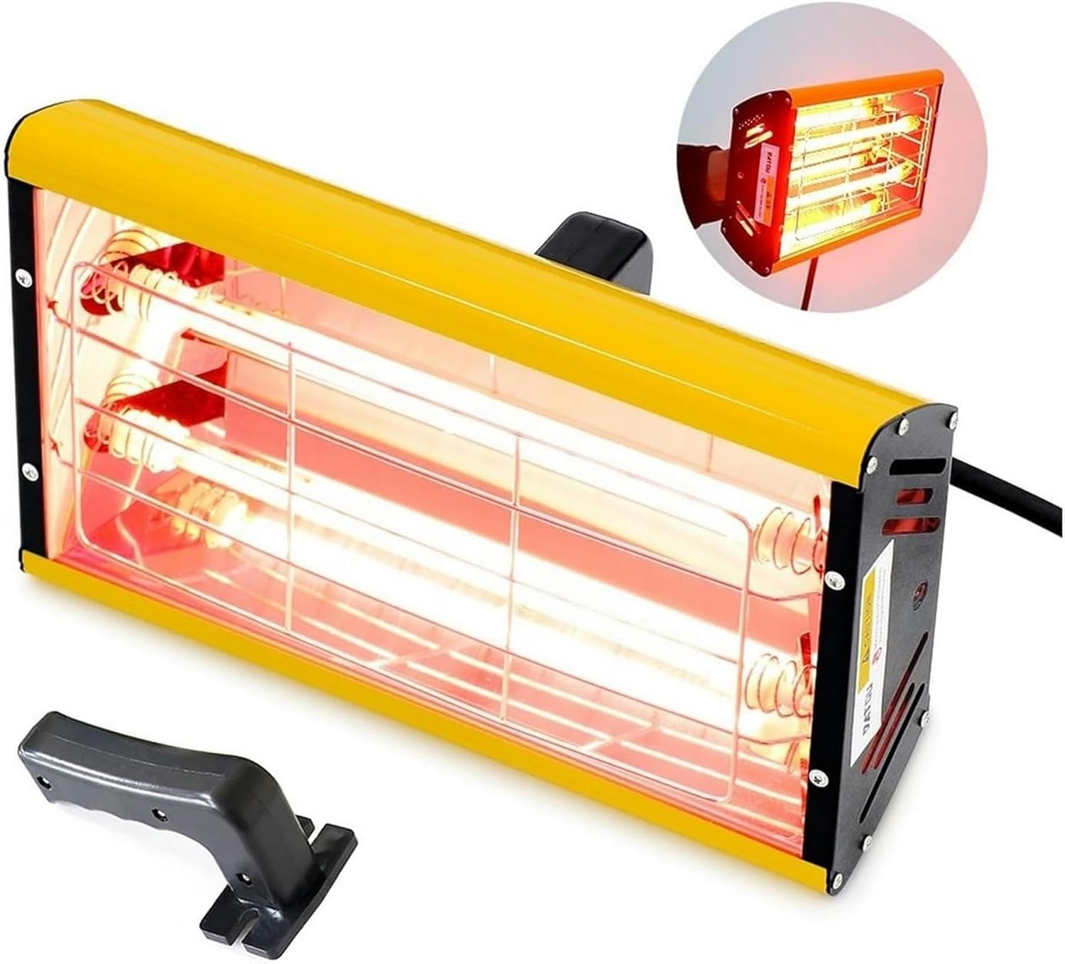 Infrared Paint Curing Lamp 2000W Handheld Heat Dryer for Car Body Repair - Shortwave Drying Lamp for Paint Booth - Efficient Paint Drying Solution