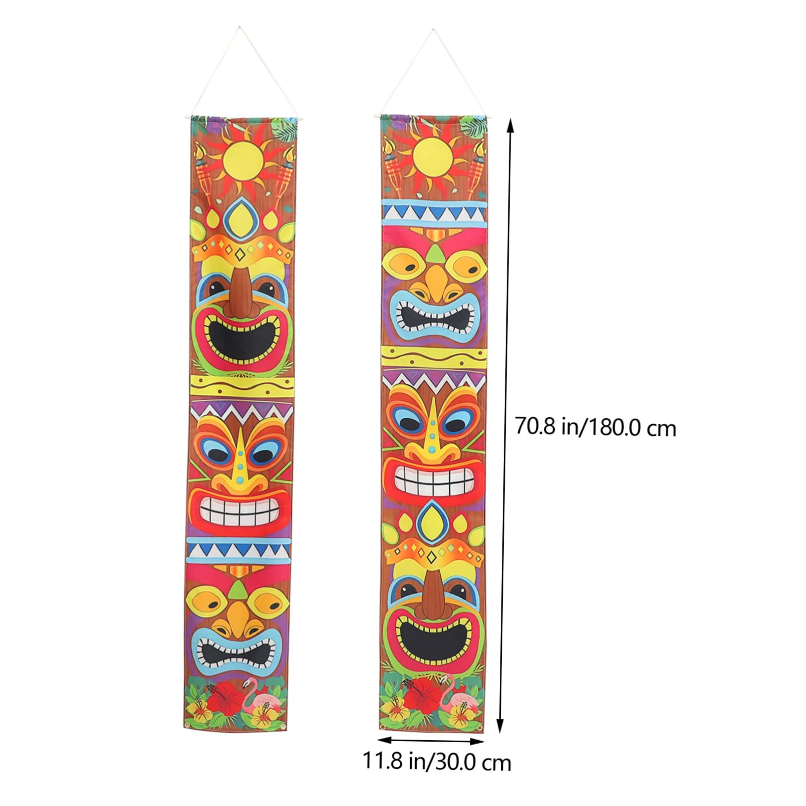 Yardwe 3paia Striscione Decorativo Per Feste Hawaiane Banner Per Porta Pongee Riutilizzabile Decorazione Versatile Per Eventi e Celebrazioni Festive