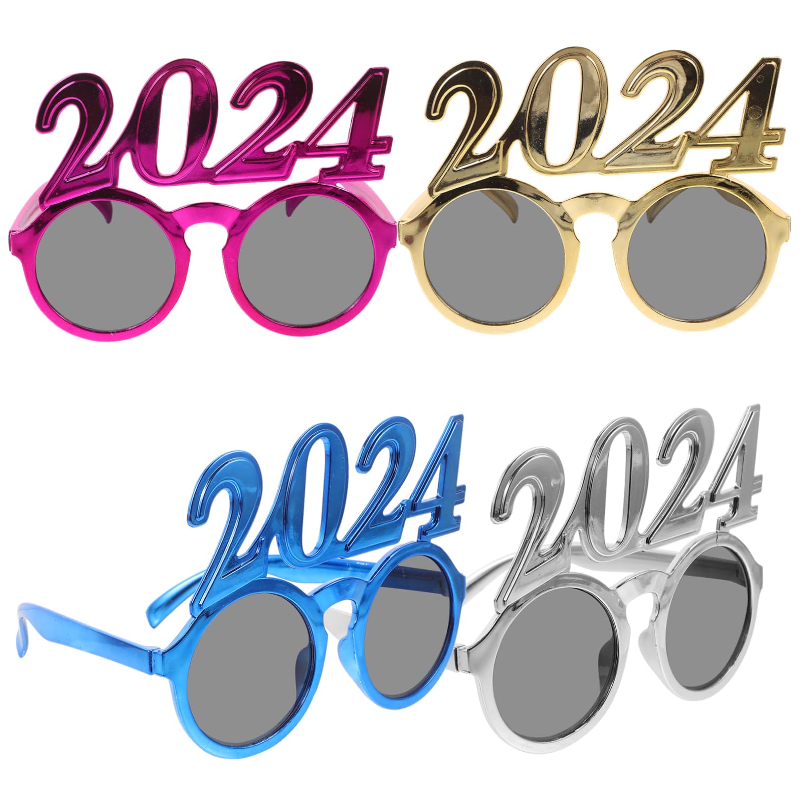 BRIGHTFUFU 2024 Party Eyeglasses Props Funny Glasses for Photo Booth Nye Accessory