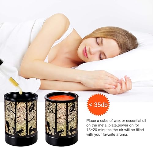 Miniatura 4 de Calentador de cera de fragancia para derretir velas eléctricas, quemador de aceite esencial con 2 bombillas de 25 W, calentador de cera eléctrico