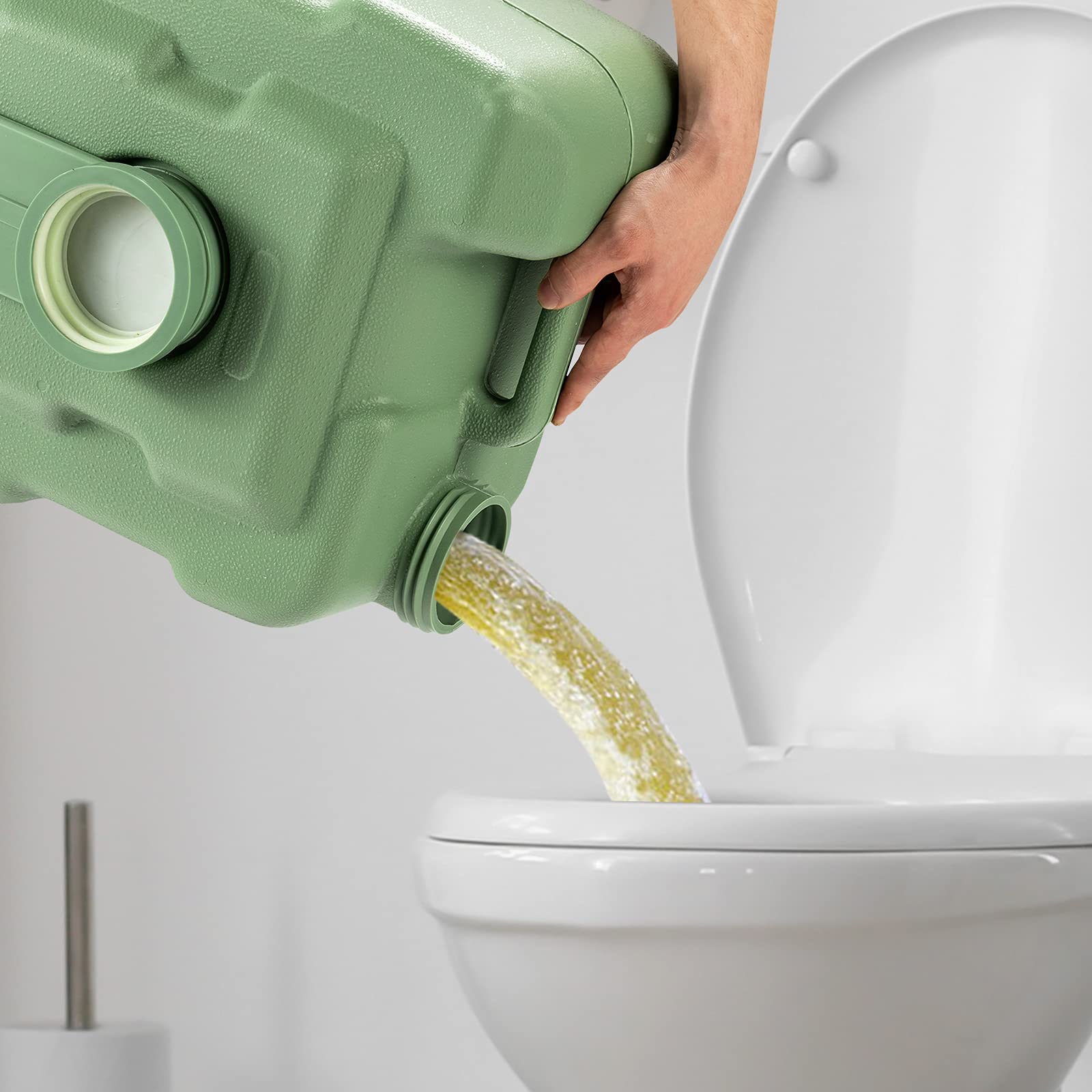 GYMAX 20 Litri Toilette Portatile WC Chimico da Campeggio Viaggio Water Toilet (Verde)