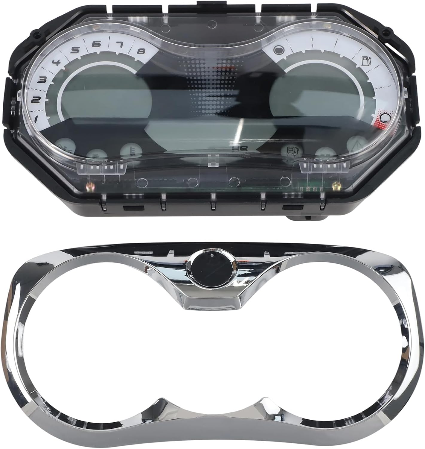 Speedometer Gauge Cluster With LCD Display Chrome Bezel 278002273 For Sea-Doo GTI for GTS 130 155 2008-2011 Jet Ski Digital Dashboard Replacement ABS Material