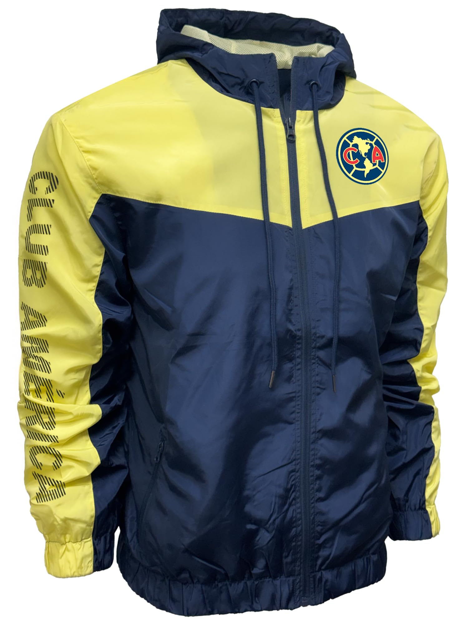 Icon Sports Club America Licensed Windbreaker Rain Jacket – Adult Sizes, Hooded Zip-Up