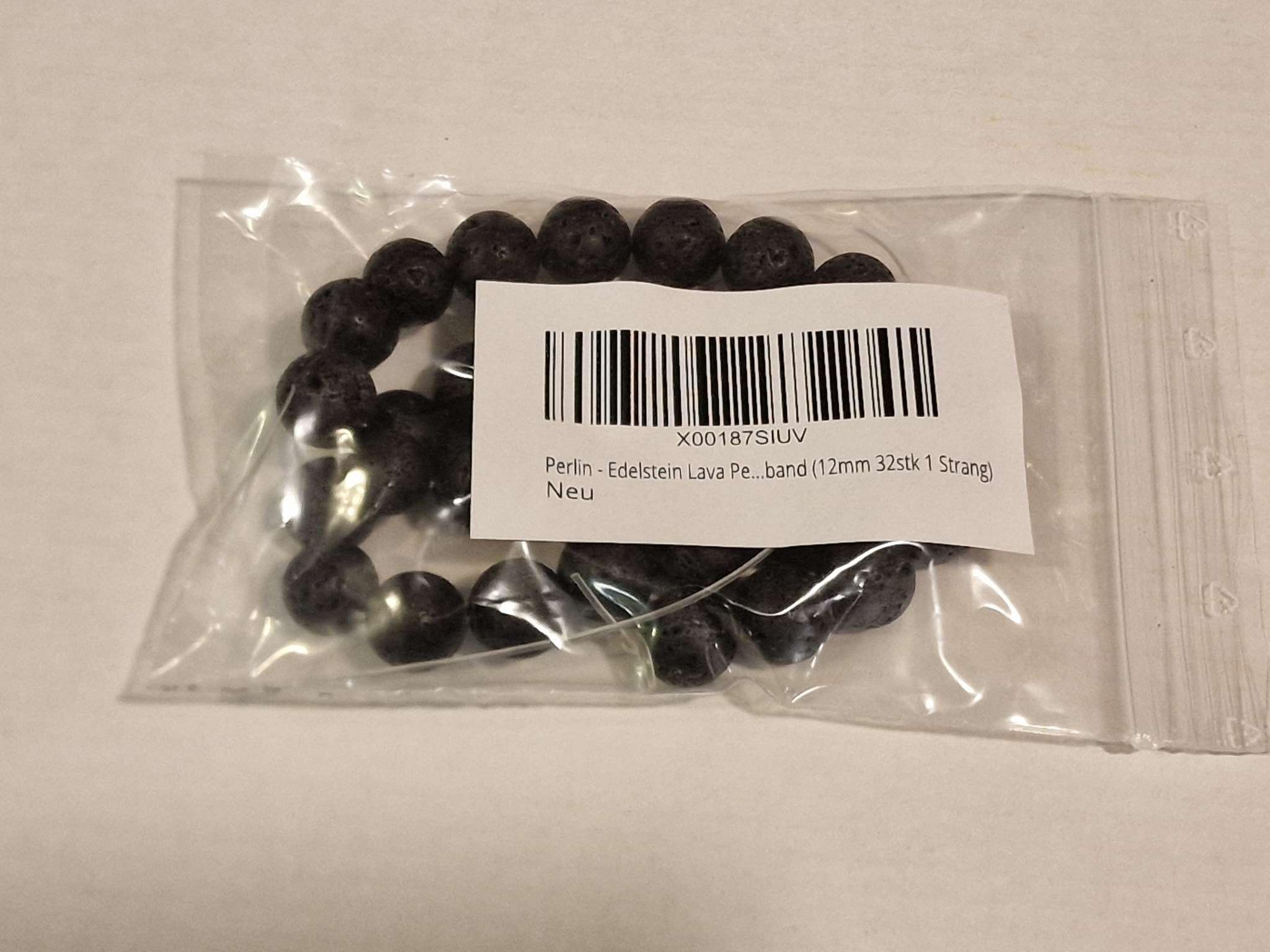 Perlin Natural Black Lava Beads - 6mm Round Gemstone Beads For Jewelry Making (60 Pieces)