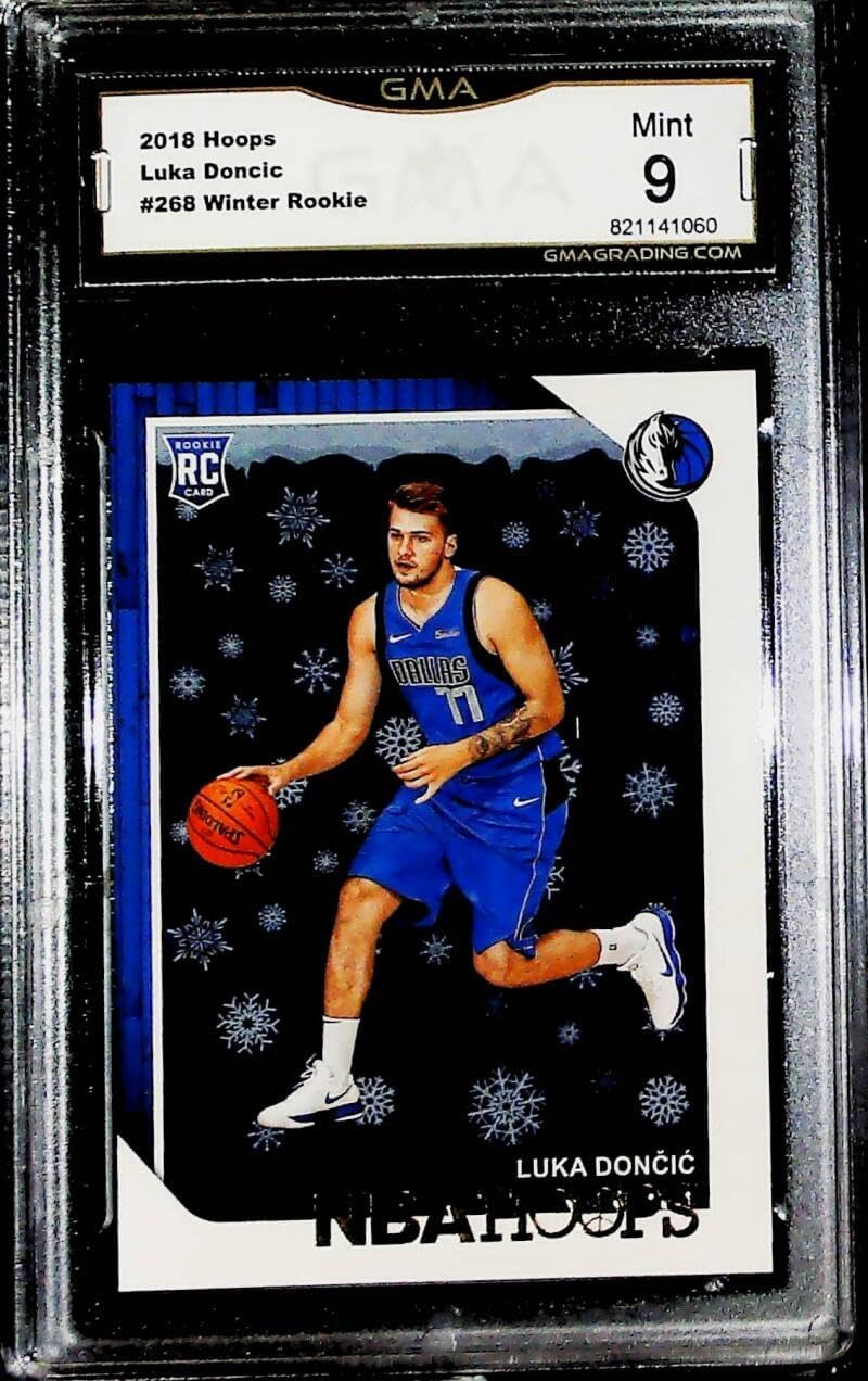 2018-19 NBA Hoops Winter #268 Luka Doncic RC Rookie Dallas Mavericks Graded MINT GMA 9 Official Basketball Trading Card by Panini America (Serial Number May Vary)