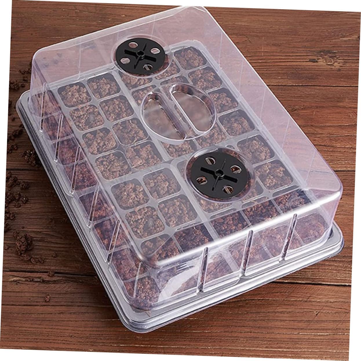 1set Plastic Plant Germination Tray Seedling Tools Nursery Sowing Trays for Vegetables Flowers and Succulents for Starting Cucumber and Bean Seeds