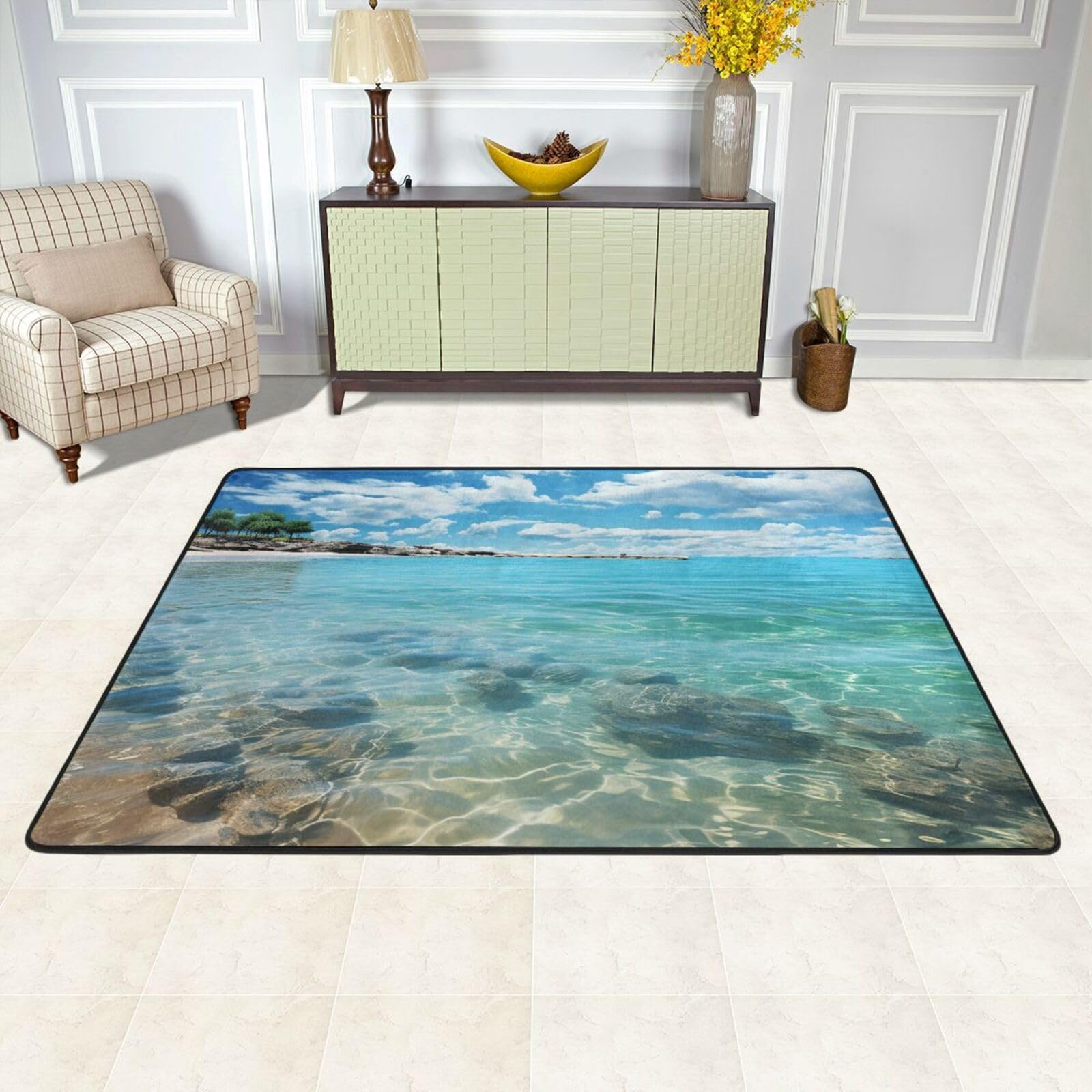 Tapis de sol pour intérieur absorbant antidérapant lavable : tapis salon et chambre