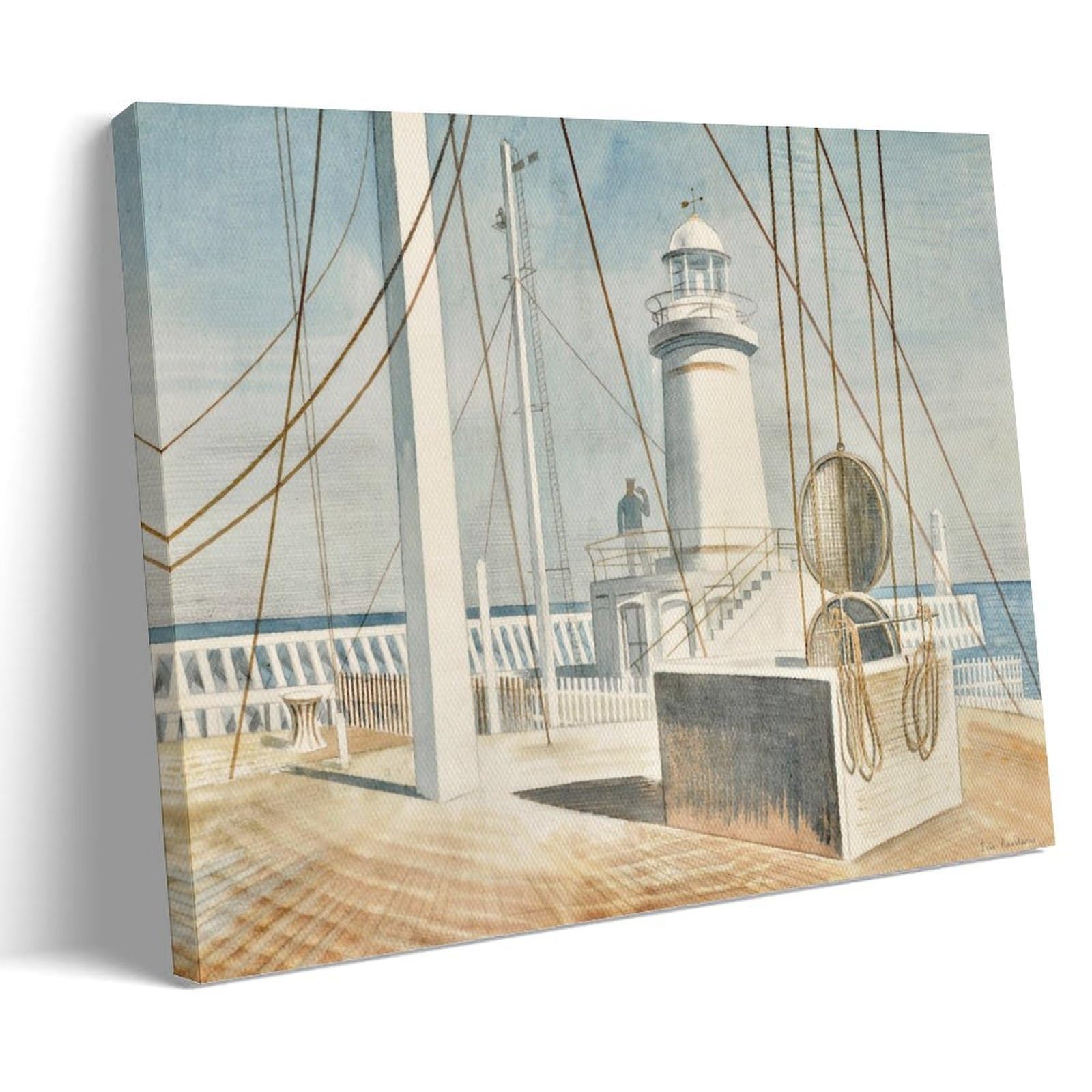 Xuxuecc Frame Eric Ravilious Wall Art Prints Paintings Poster Newhaven Harbour Home Decor Wall Art Hanging Picture Print Bedroom Decorative Paintings Room 24X36inch(60X90cm)