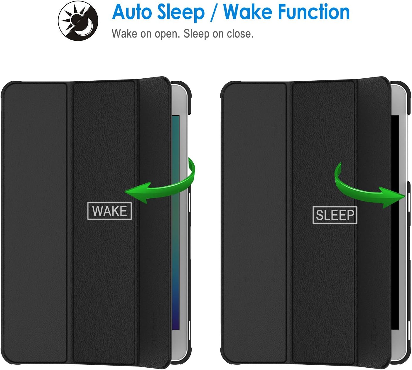 JETech Case for Samsung Galaxy Tab A 8.0 inch 2015 Model Tablet (NOT for 2017 Model), Smart Cover with Auto Sleep/Wake Feature (Black)