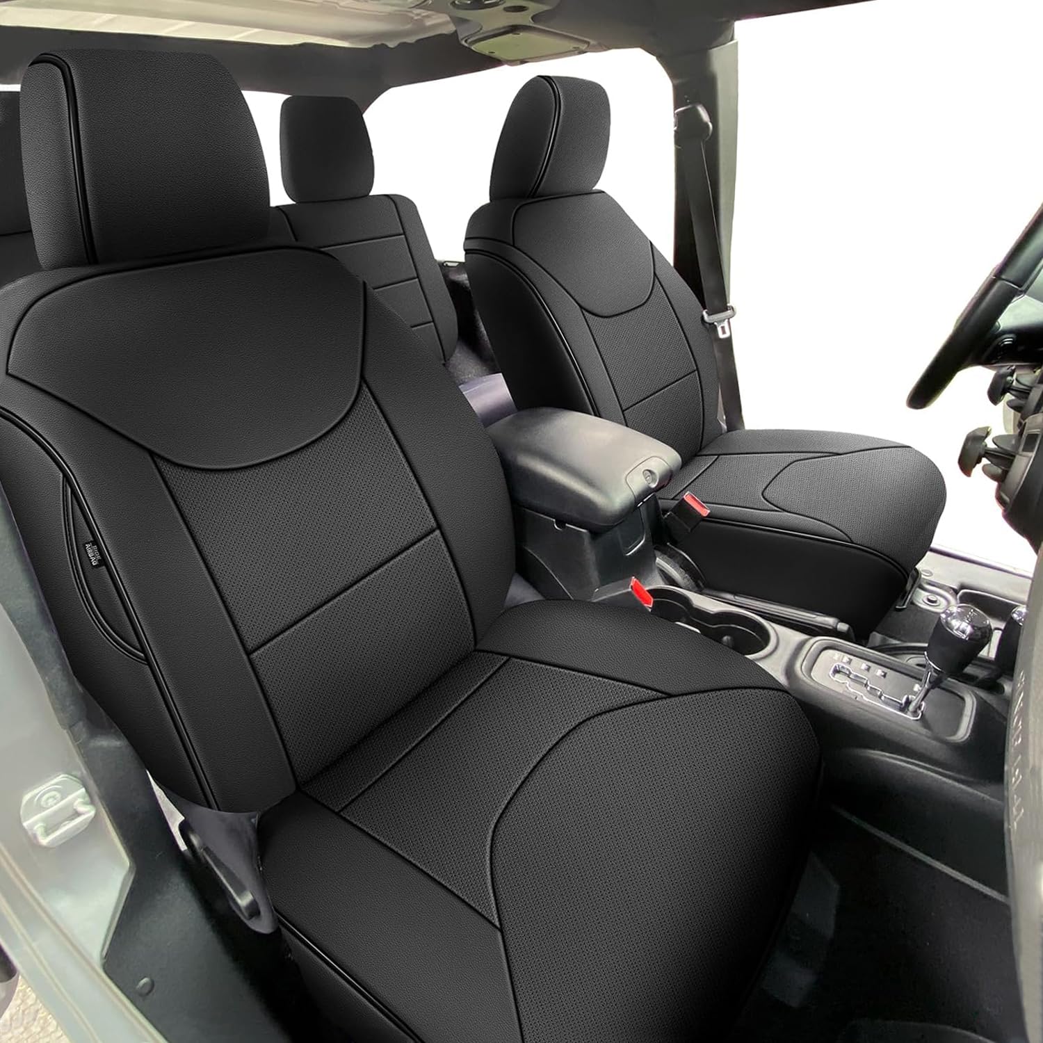 AOMSAZTO Housses de siège pour Jeep Wrangler 2 portes 2013-2018 – Ensemble complet de housses de siège avant et arrière