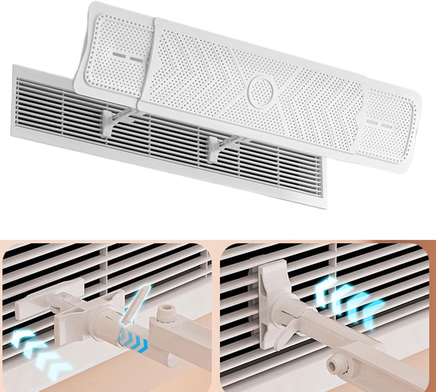 Adjustable Rettable Ac Vent Deflector - Direct Blowing Air Conditioner Shield, Telescopic Wind Baffle for Optimal Cooling Direction and Comfort 2 Pcs