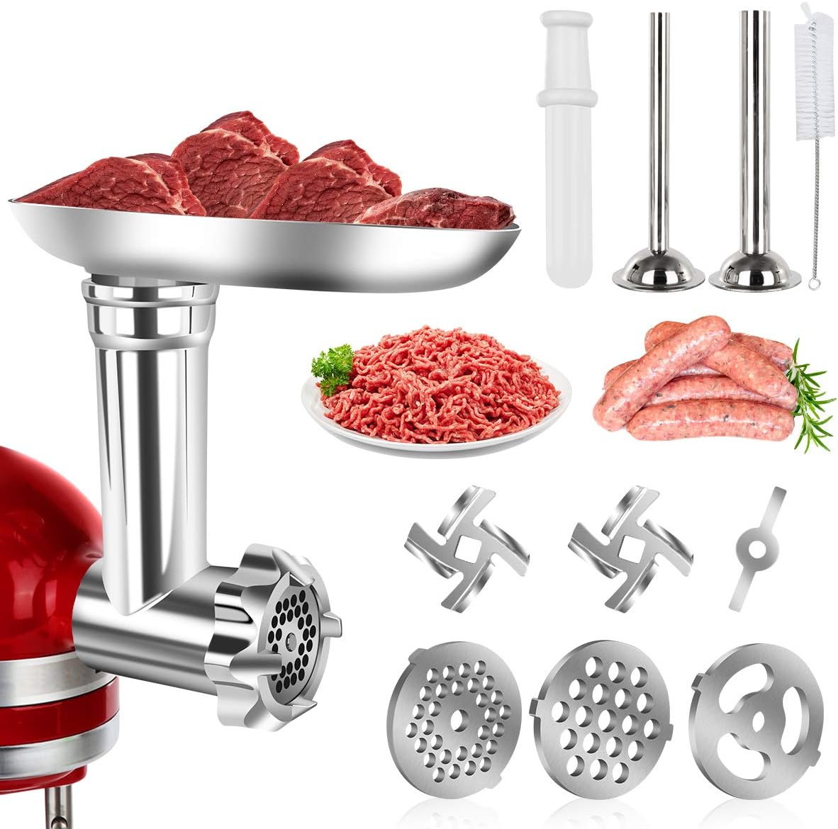 Get Popular Offer ZISION Metal Meat Food Grinder Attachment for KitchenAid Stand Mixers Compatible with All KitchenAid Stand Mixer Best Deal 🛒 ZISION Metal Meat Food Grinder Attachment for KitchenAid Stand Mixers Compatible with All KitchenAid Stand Mixer