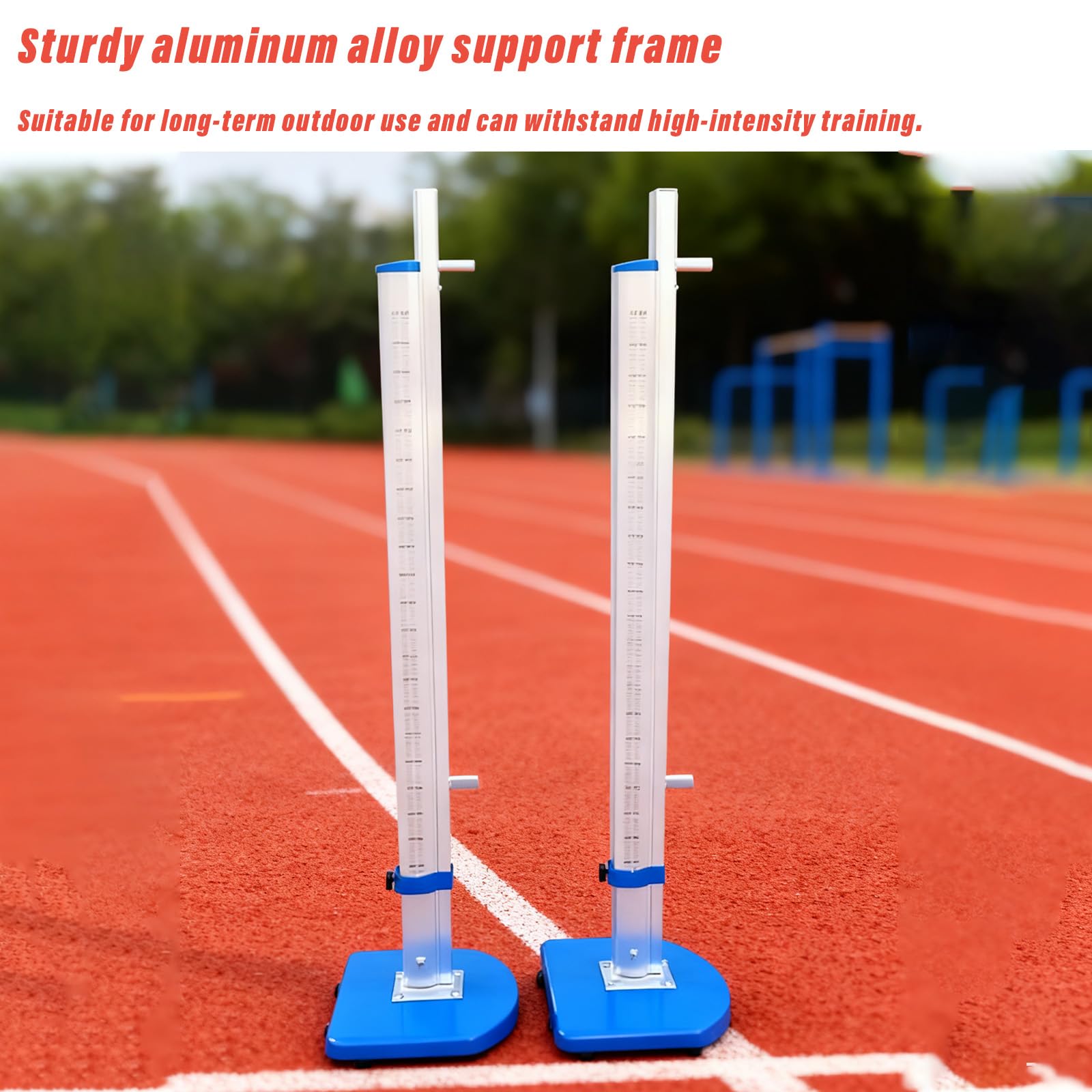 Aluminum High Jump Standards, Moveable Posts with Centimeter Scale, High School High Jump Training Equipment for Track and Field