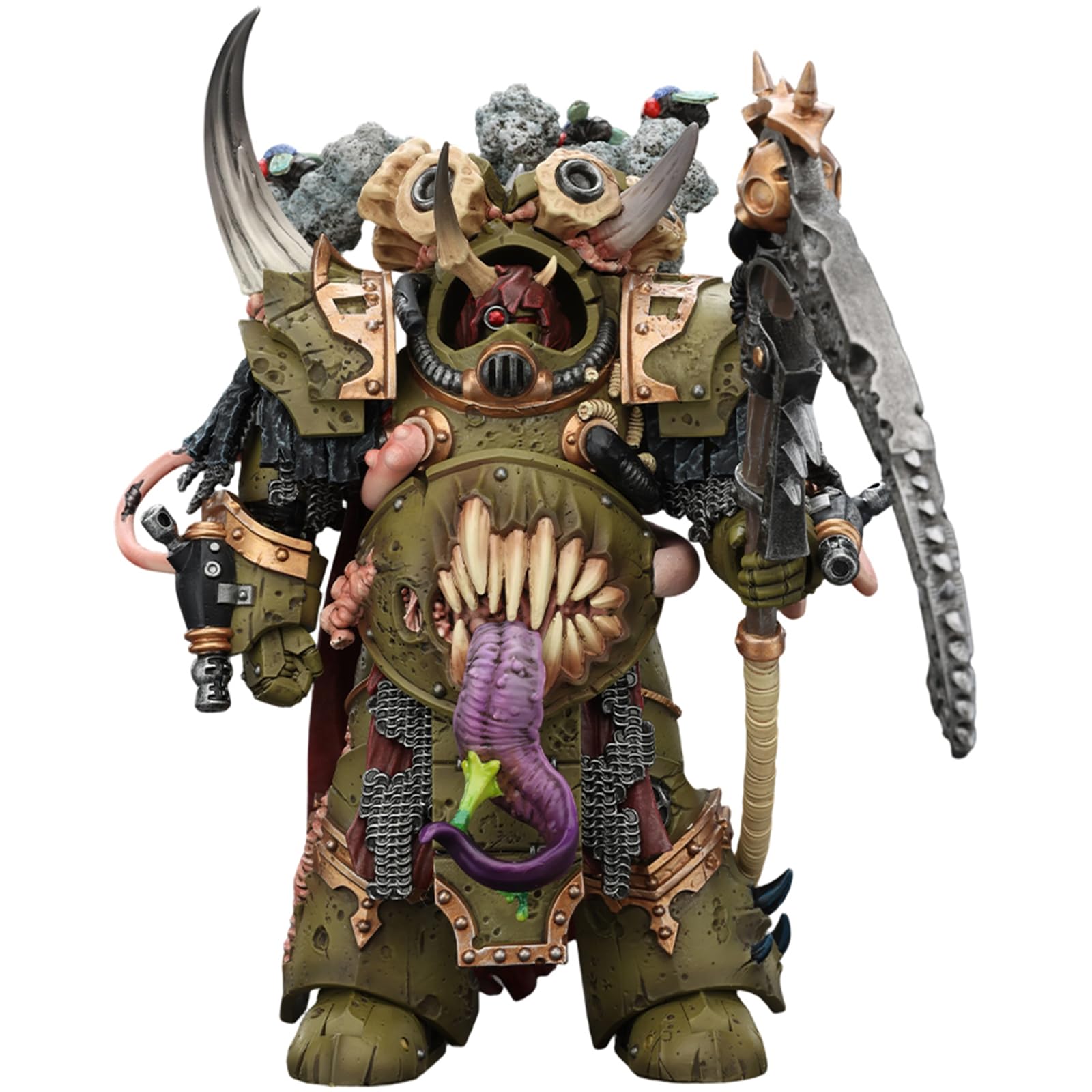 JOYTOY Warhammer 40k Death Guard Deathshroud Terminator Champion with Manreaper and Plaguespurter Gauntlets 1/18 Action Figure