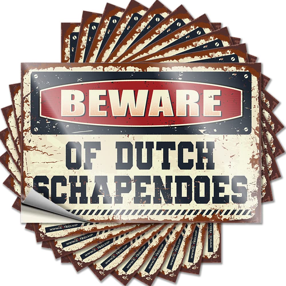 Stickers for Cars Beware of Dutch Schapendoes Funny Sticker 10 Pcs Biker Helmet Stickers Toolbox Stickers and Decals(12X18CM)