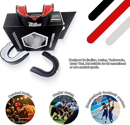 Miniatura 4 de mouthguard - Caja de protección bucal de fútbol de doble color para boxeo y aparatos ortopédicos, almacenamiento seguro para hombres y deportes