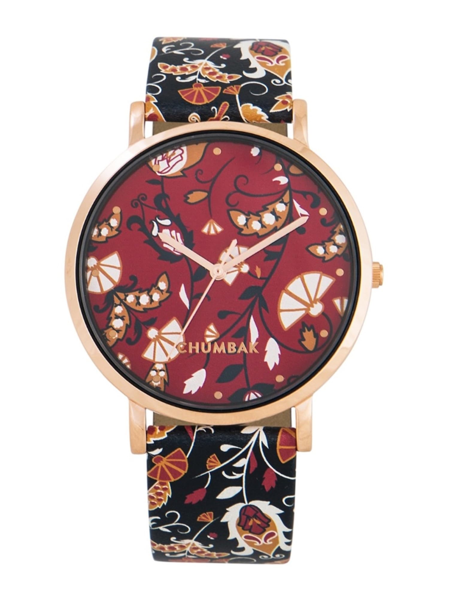 TEAL BY CHUMBAK Round Dial Analog Watch for Women|Bohemian Garden Collection| Printed Vegan Leather Strap|Gifts for Women/Girls/Ladies |Stylish Fashion Watch for Casual/Work - Multi (B07K7NHZ7C) Amazon Price History, Amazon Price Tracker