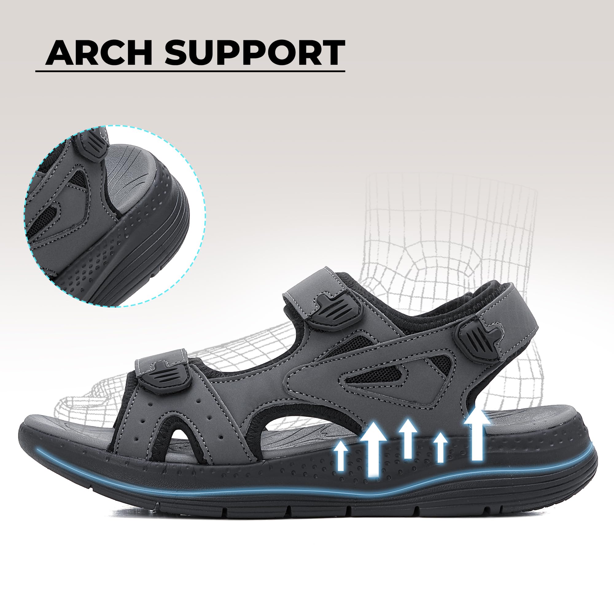ARRIGO BELLO Sandalias de Senderismo para Hombres Verano Sandalias de Playa Antideslizante Trekking 41-46