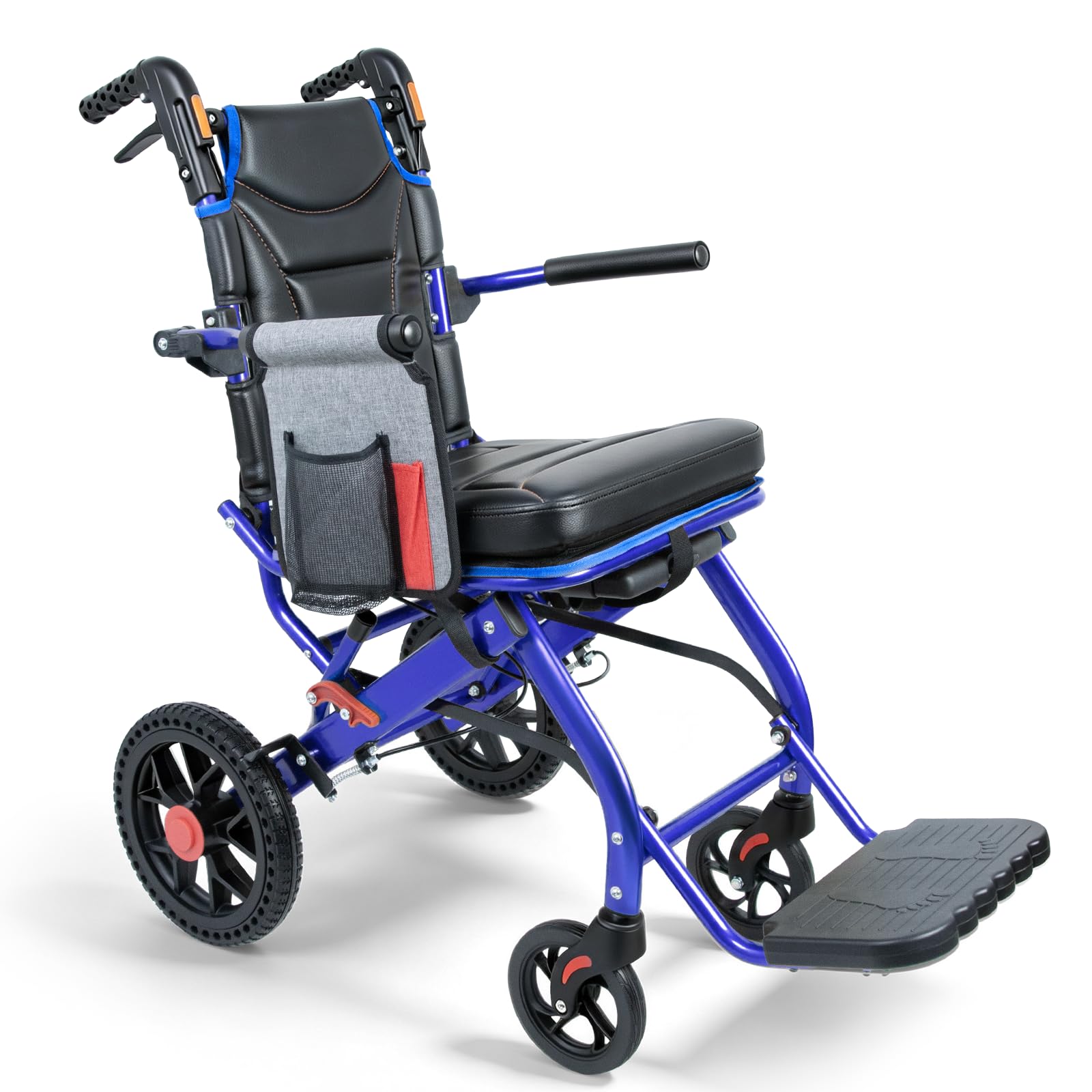 Lightweight Transport Wheelchair - Blue -1 Lightweight Transport Wheelchair - Blue -1