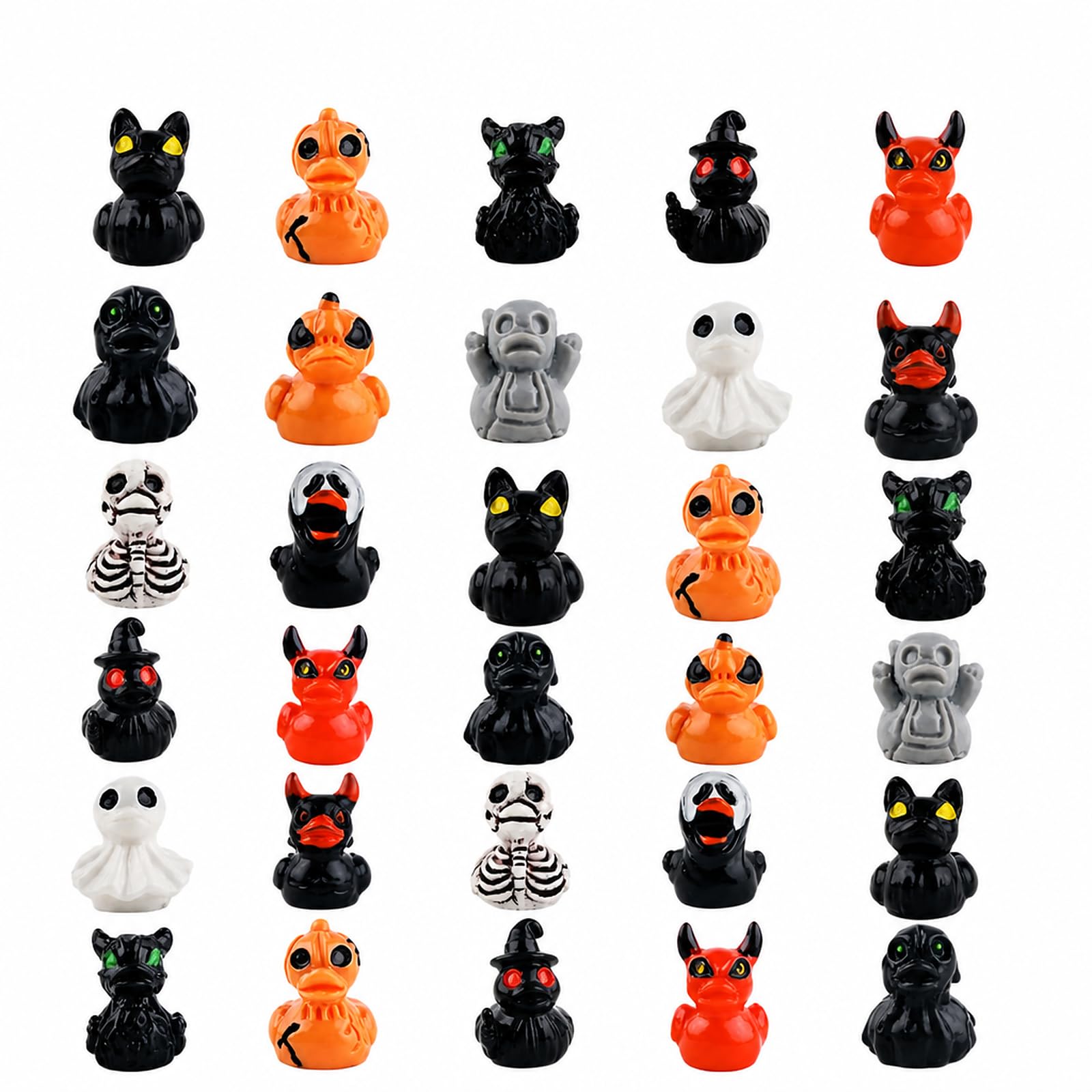 30PCS Halloween Mini Duck Figurines for Party Decor