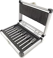 Vista 1 de 10Pcs Carbide Burrs Set 1/4" Shank, Double Cut Die Grinder Bits, Assorted Solid Tungsten Carbide Rotary Burr Set for Wood Carving Metal Working
