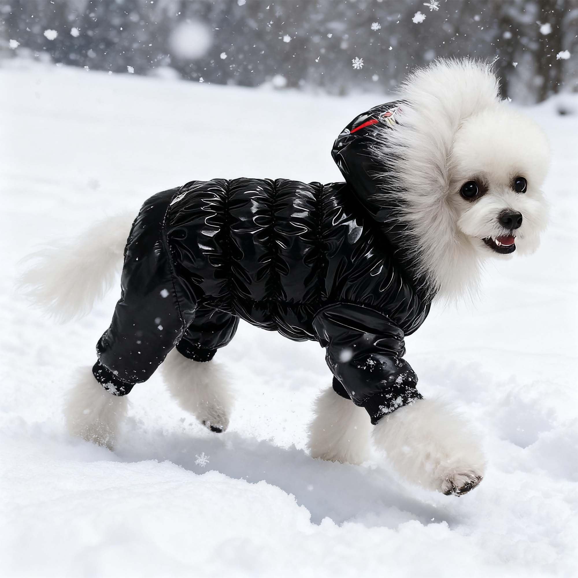 Abrigo Impermeable para Perro, Abrigo de Invierno para Perro, con Capucha, Mono de Nieve