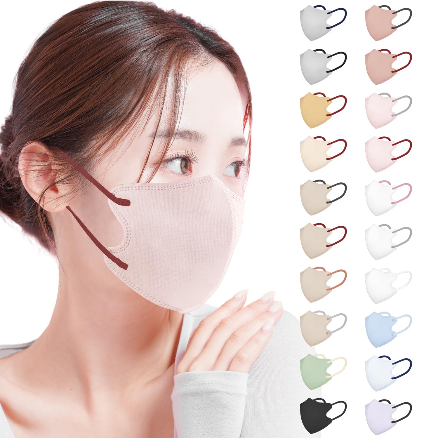 [GINZA STYLE] マスク 不織布 立体 立体マスク 30枚入 日本製 Sakura Pink x Wine Red 普通サイズ30枚