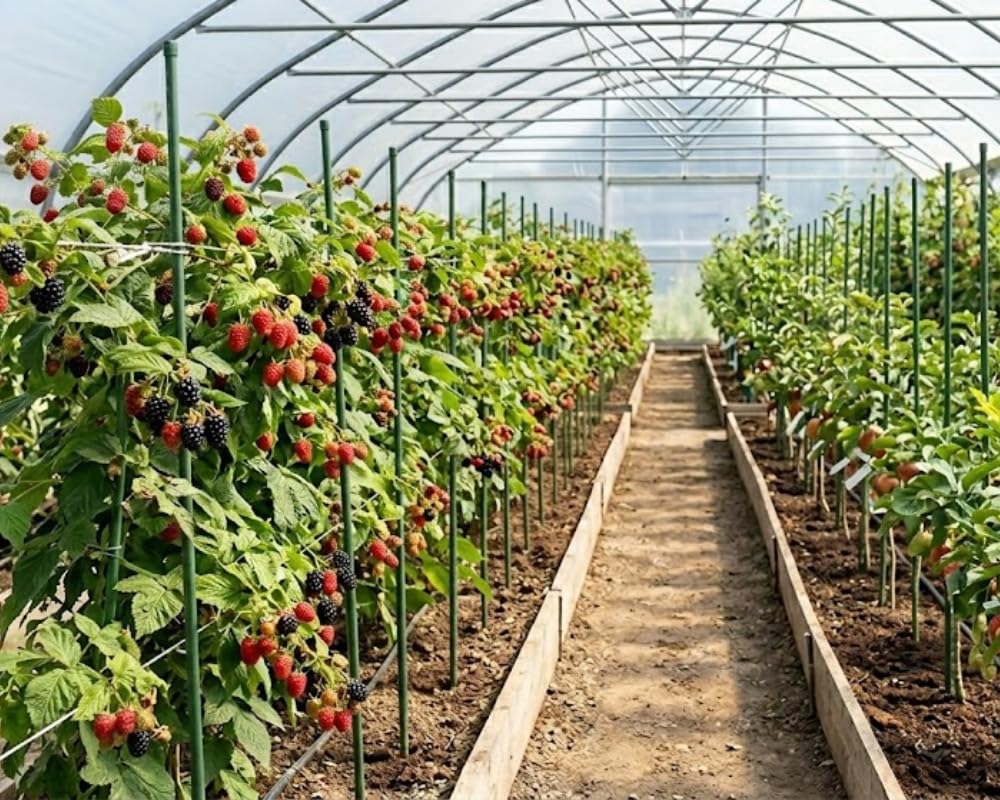 Set 25 PEZZI Supporto in Acciaio Plastificato per Orto Sostegni per Pomodori Bastoncini di Supporto per Piante Rampicanti Pali per Orto e Giardino (240 cm - Ø 16 mm)
