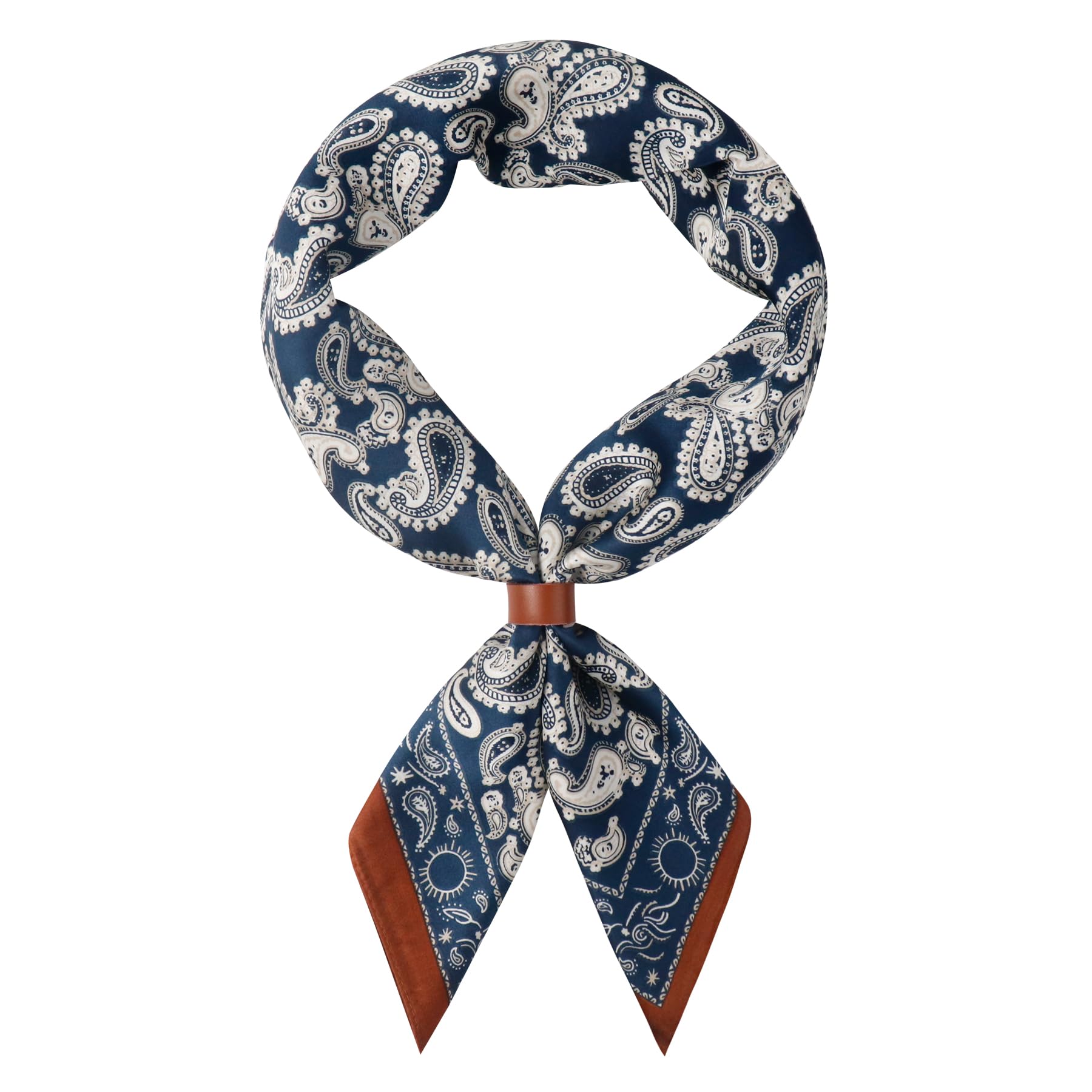 27.5 Inches Square Silk Feeling Neck Scarf for Men Necktie Silk Bandanas Pocket Square Cowboy Scarves-image-41