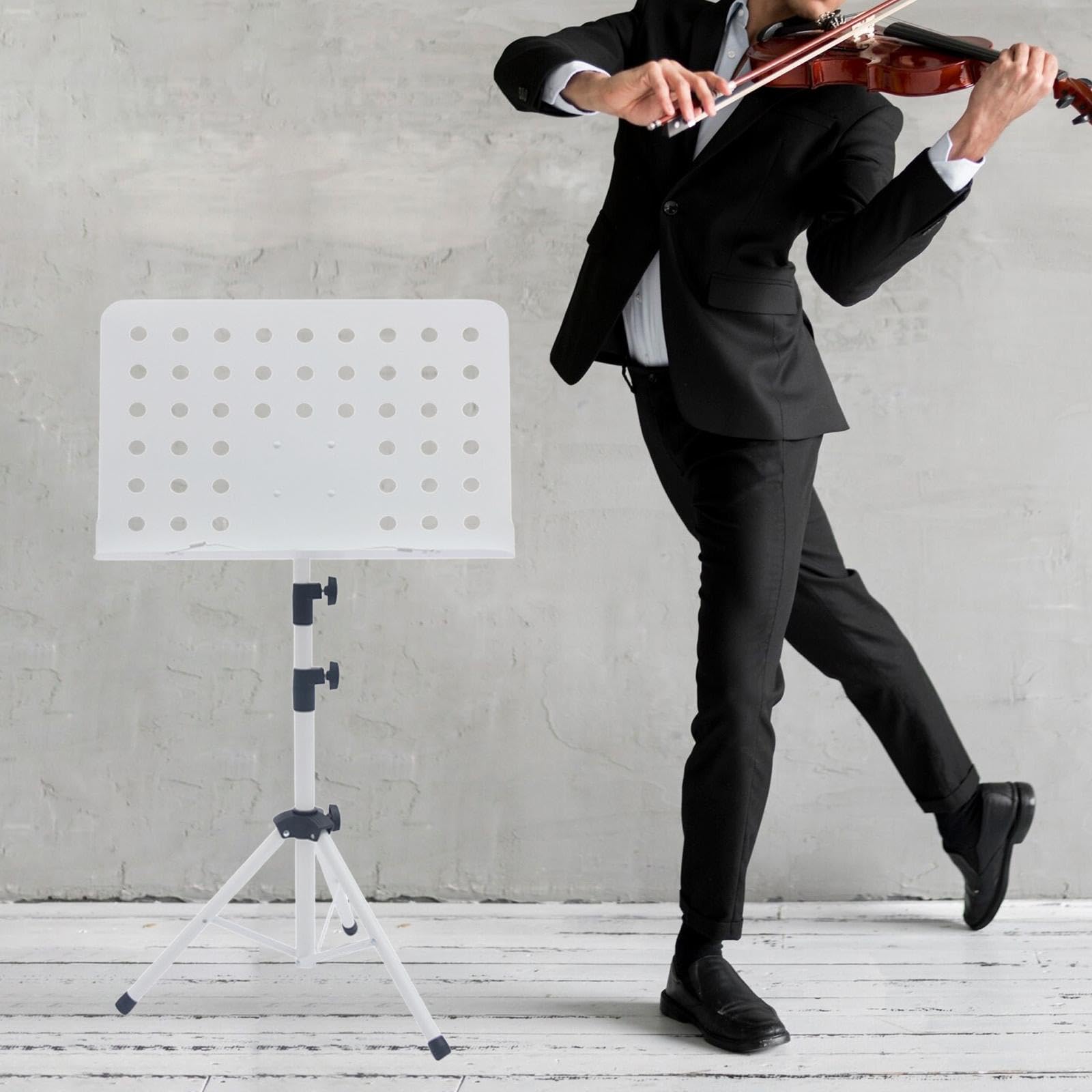 predolo Atril para Partituras Plegable Y Regulable en Altura para Guitarra, Ukelele, Violín, Profesional, Blanco