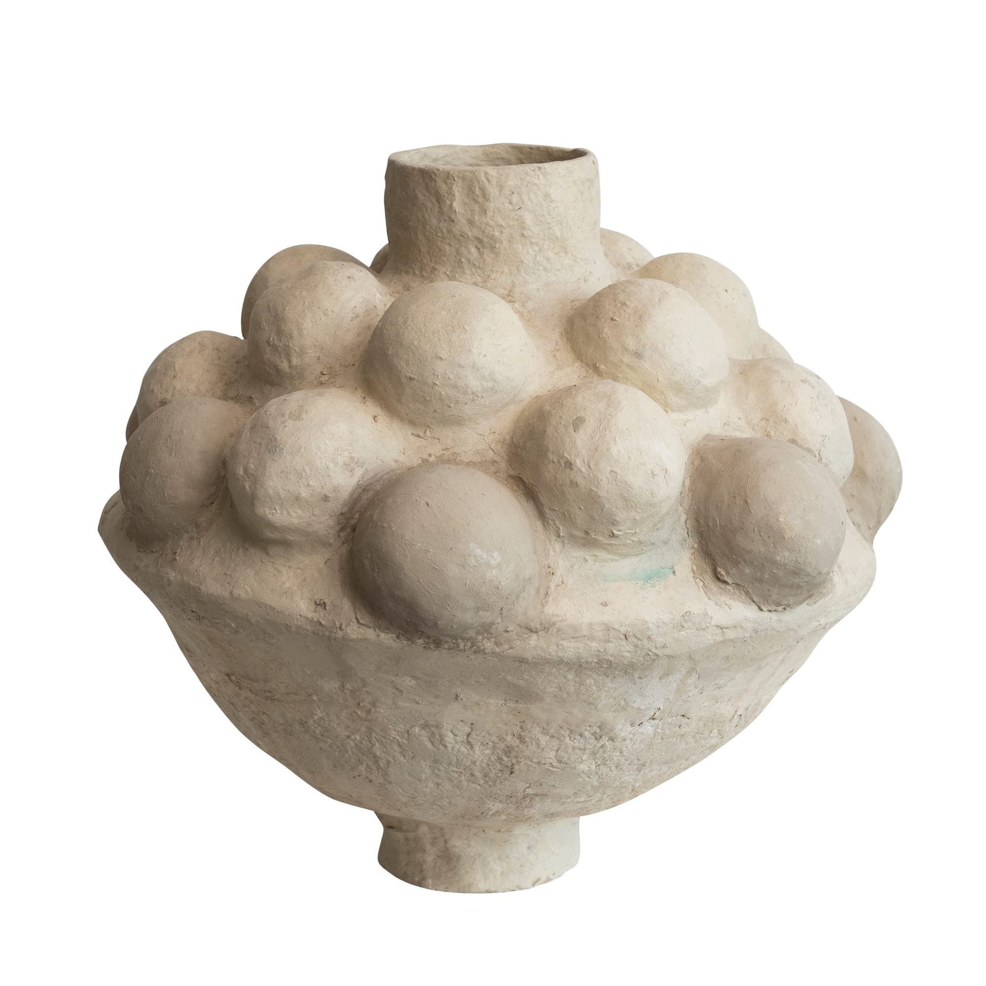 Creative Co-Op Boho Decorative Paper Mache Bubble Vase, Ivory Décor