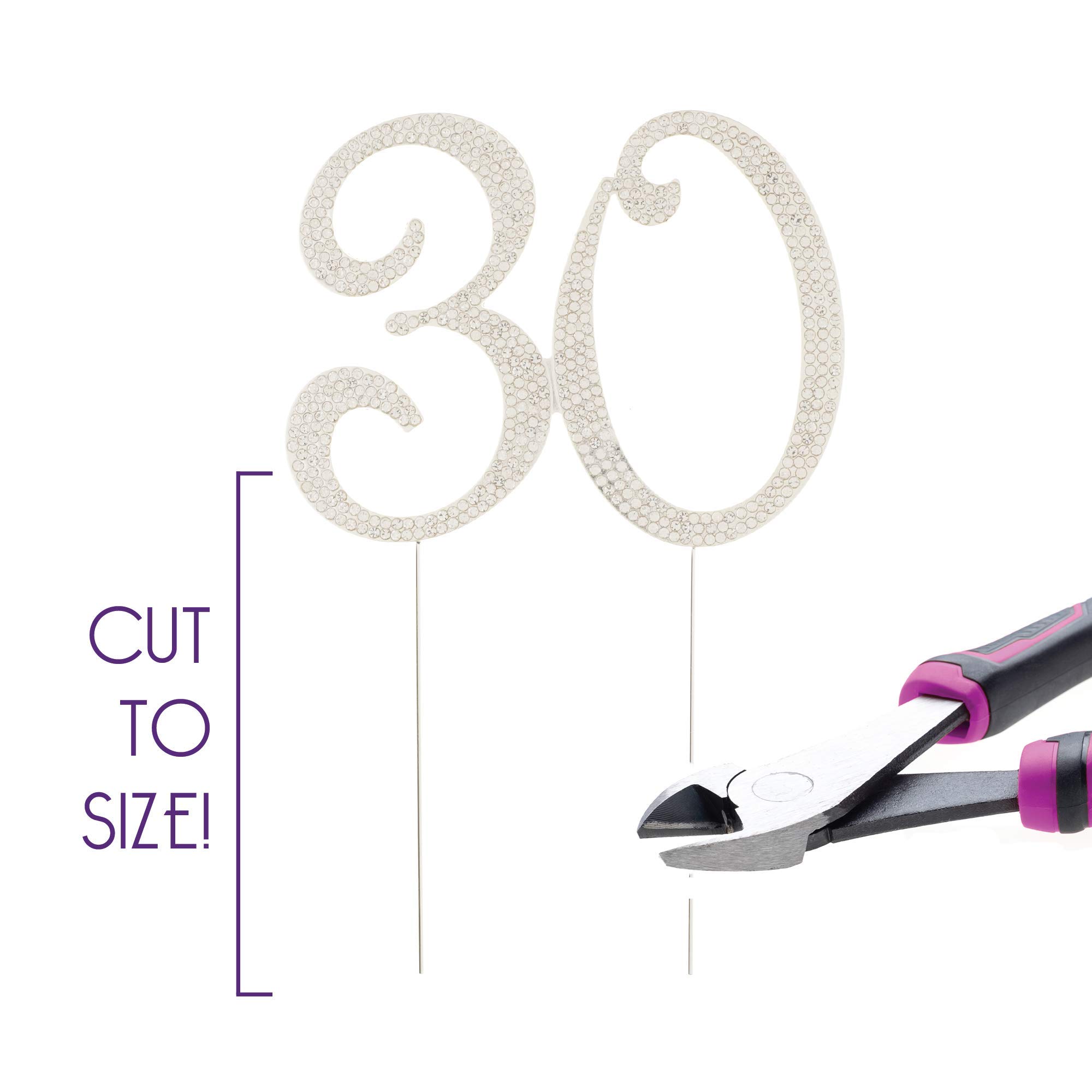 Glitzer-Zahlen „30“ Zum Geburtstag – 10,2 Cm Hoch, Doppelseitig, Für DIY-Deko