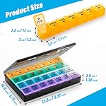 XL Large Monthly Pill Organizer 4 Weeks, 28 Day Pill Box Organizer Weekly, Big Compartment Pill Box with Travel Case, 7 Day Pill Dispenser 4 Times a Day, Medicine Organizer Box for Vitamin, Fish Oil (Black+Rainbow) | Food Grade PP, BPA Free, 3D Print