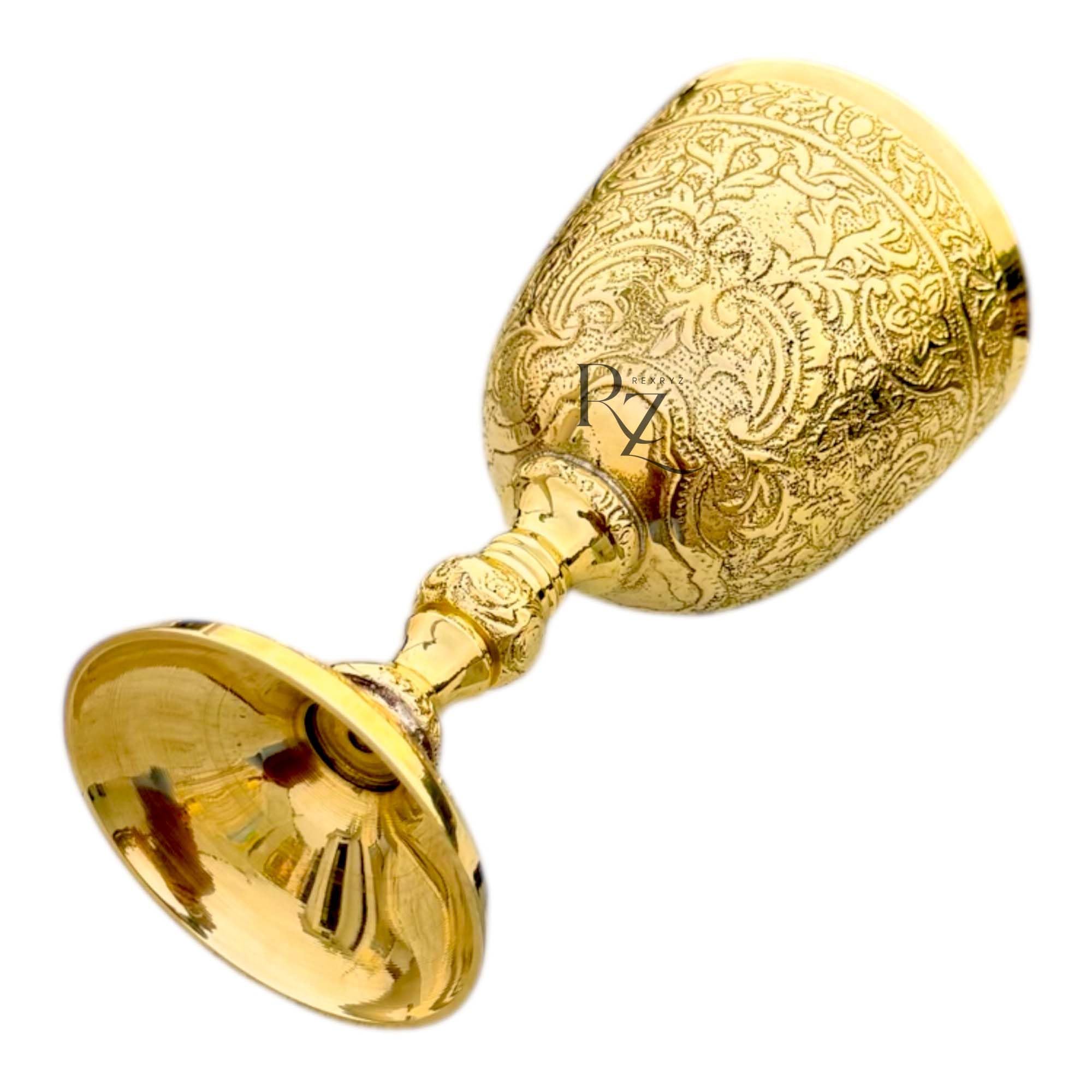 Copa de cáliz de latón medieval, copa de vino dorada vintage, copa romana de estilo renacentista del rey Arturo, copa de vino para beber – Regalo medieval renacentista. 1 pieza
