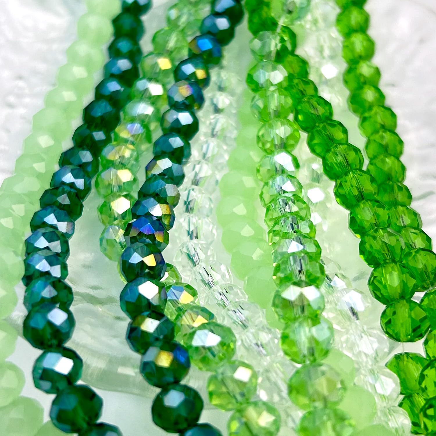 850pcs 6mm Glass Beads for Jewelry Making, Green Crystal Beads, Assorted Briolette Faceted Loose Bulk Bead for Crafts DIY, Suncatchers, Bracelets, Earring, Necklace - Image 5