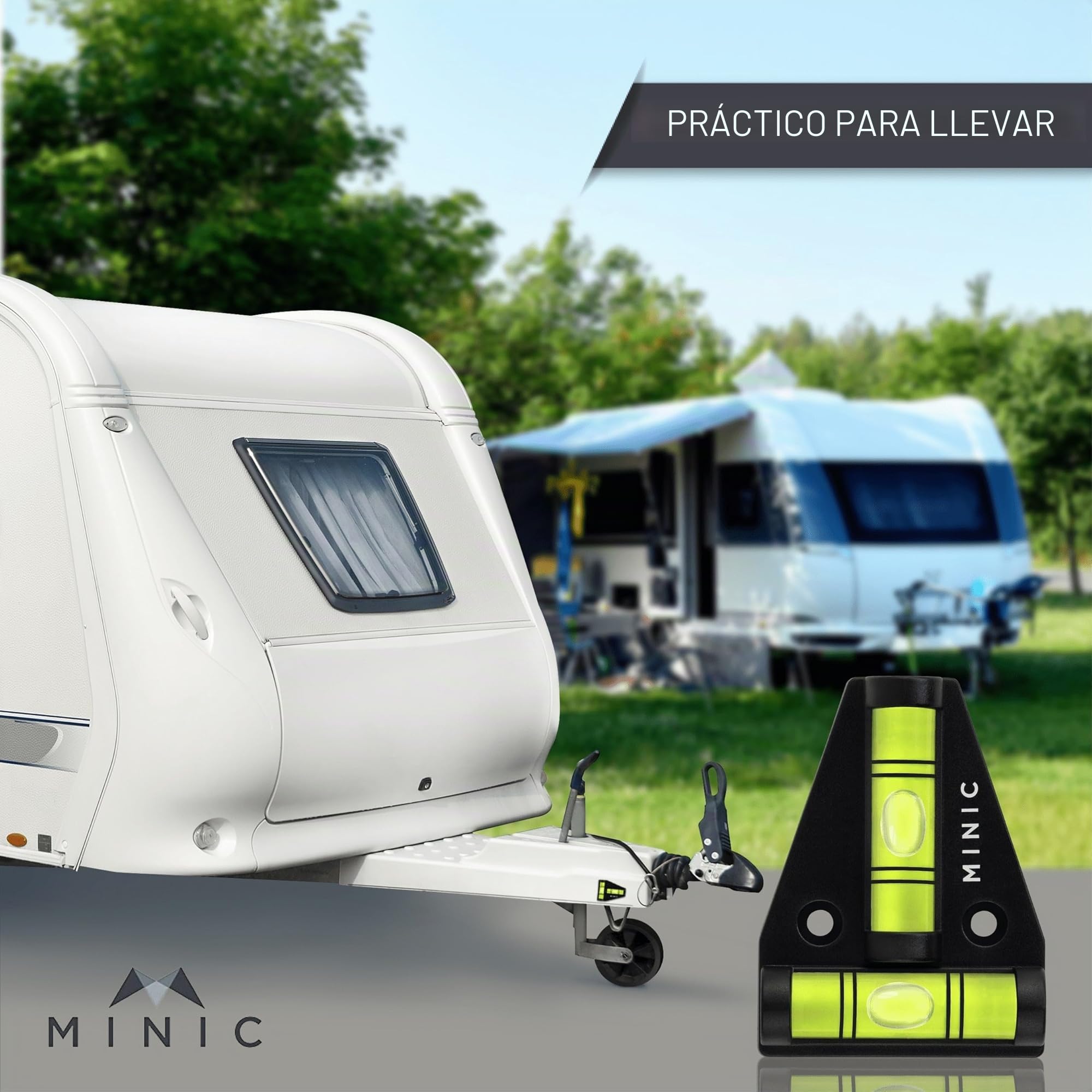 MINIC Nivel de Burbuja Magnético en Cruz - Pequeño, Duradero e Irrompible - Imán Fuerte - Nivelador para Caravana - Accesorios Camper para Furgonetas - Spirit Level